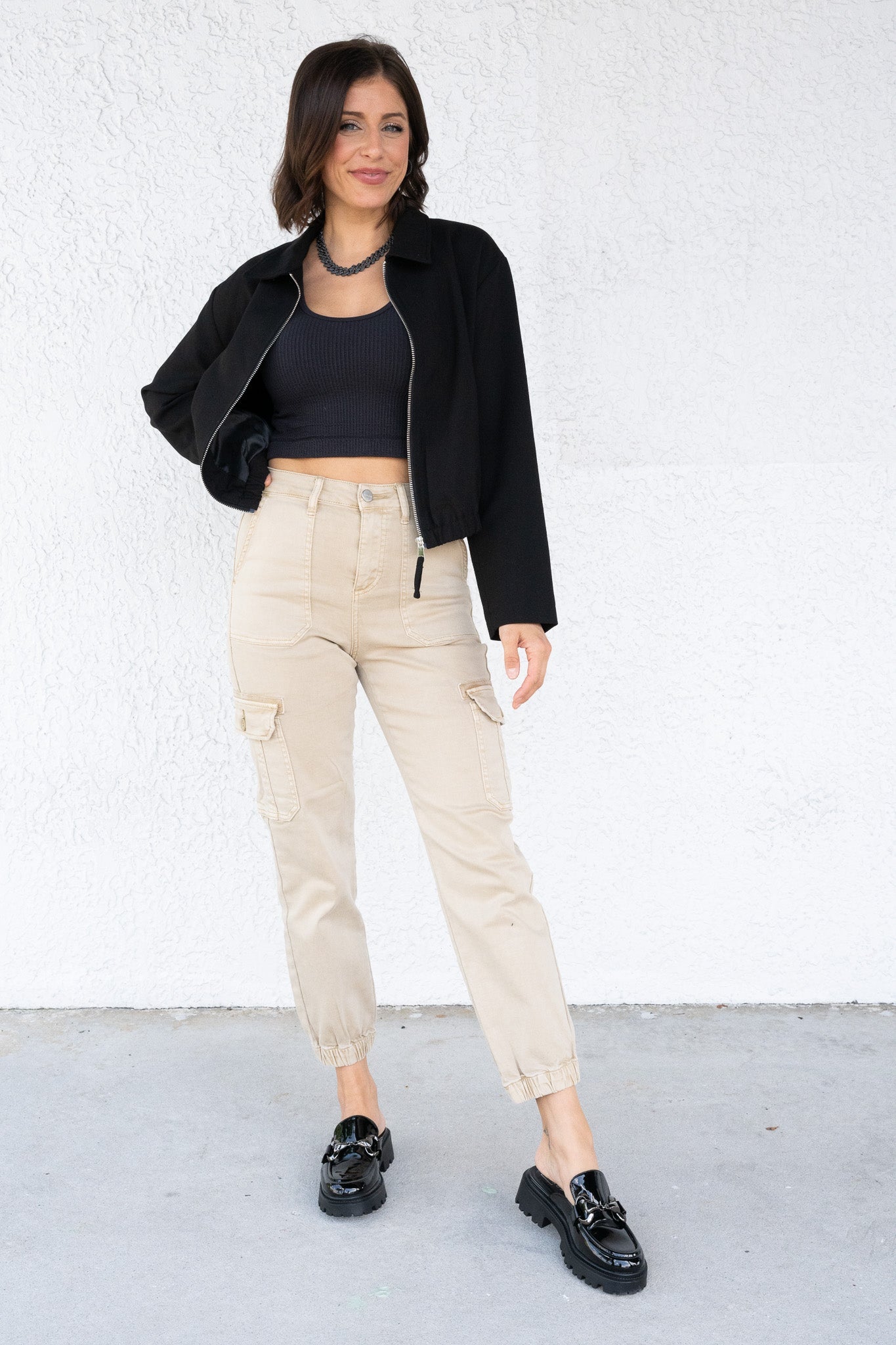 Made For You By Risen - High Rise Cargo Jogger Pants