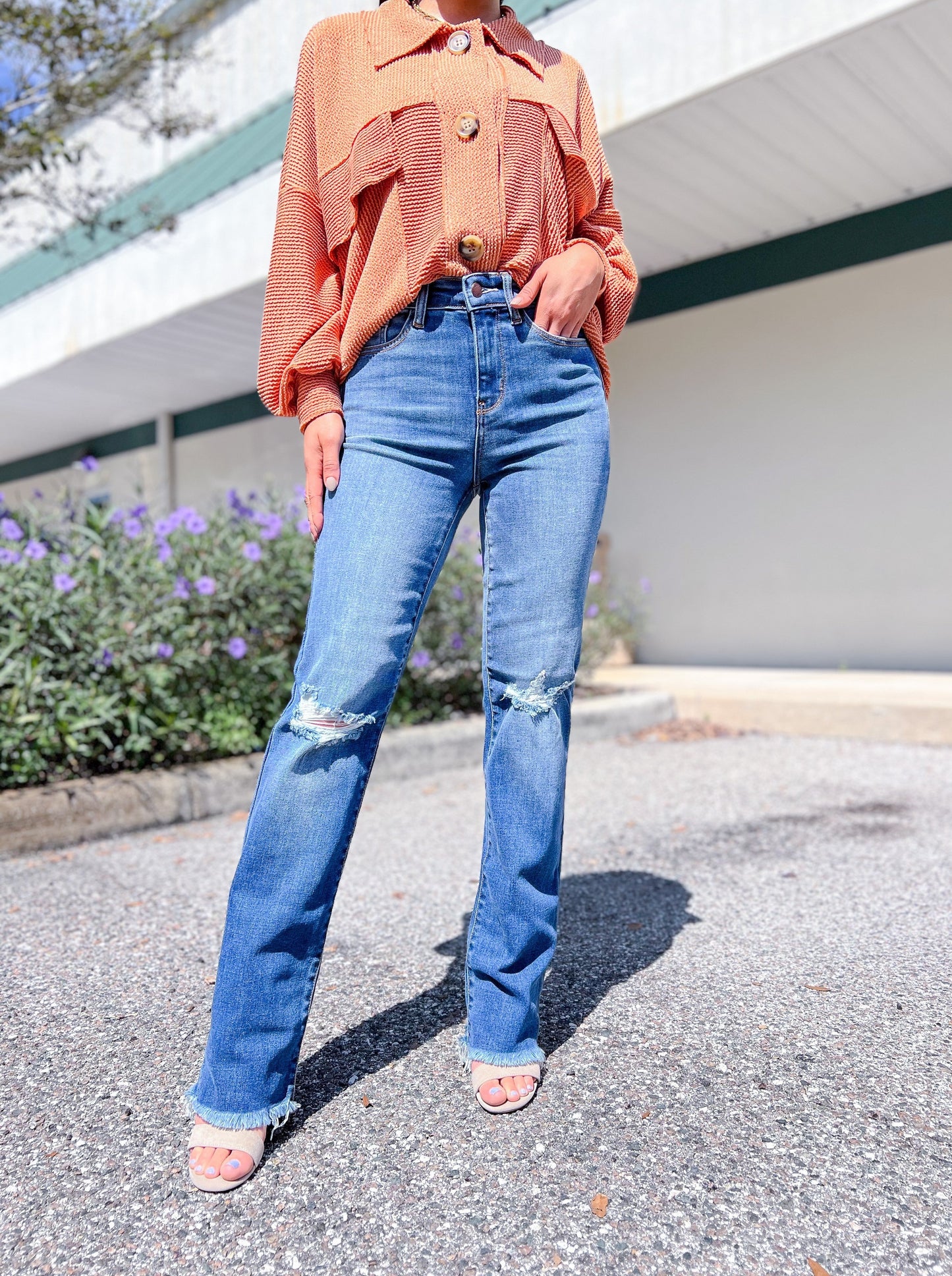 Judy Blue Nashville Hot Frayed Hem Straight Jeans