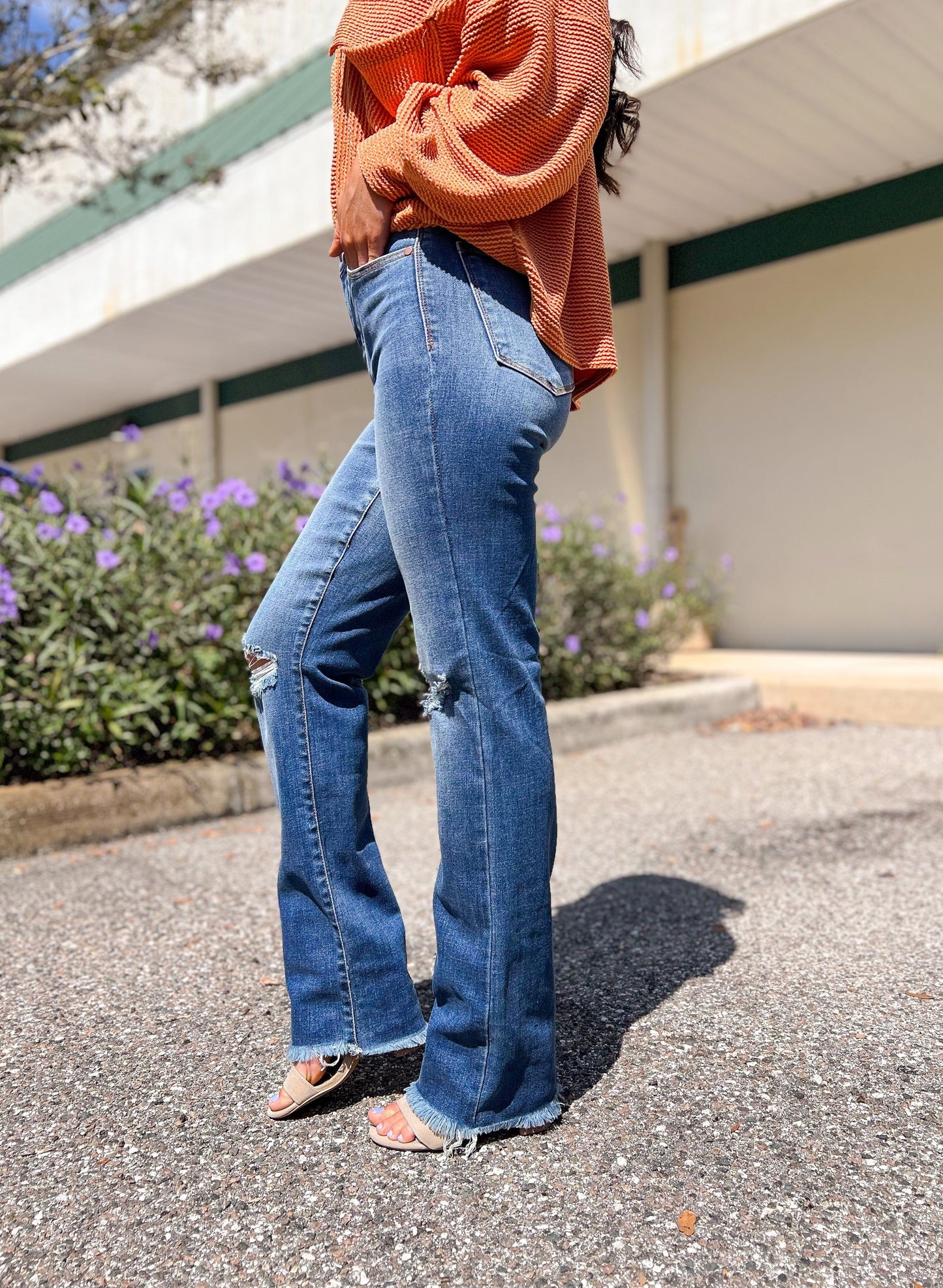 Judy Blue Nashville Hot Frayed Hem Straight Jeans