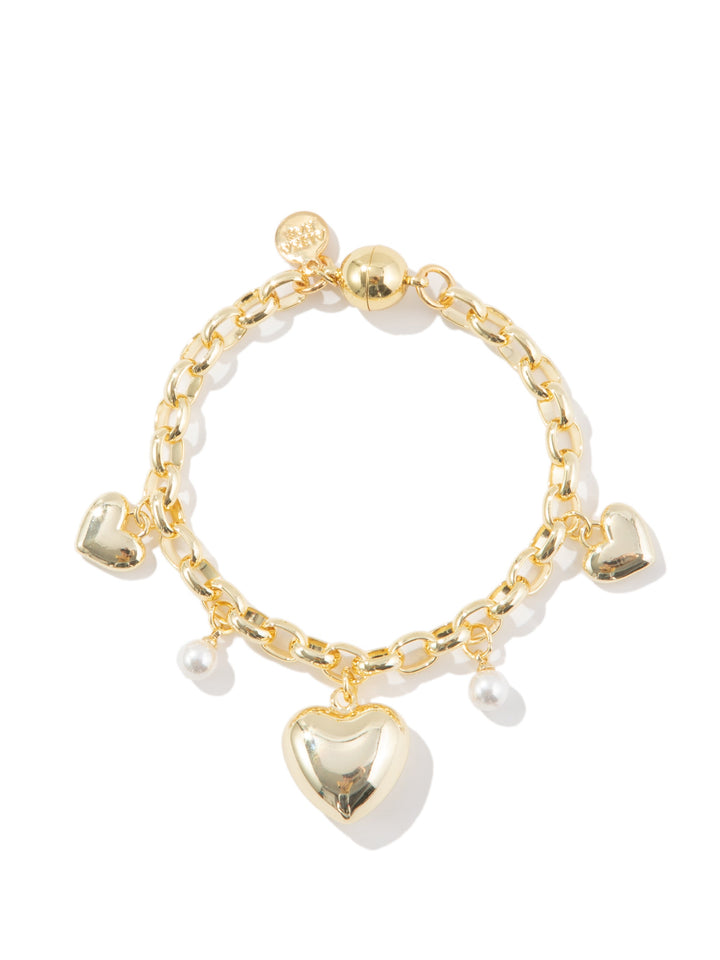 Tender Hearts Charm Bracelet - Metallic Moonlight