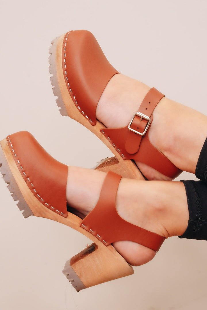 MIA Abba Heel Clogs - Luggage