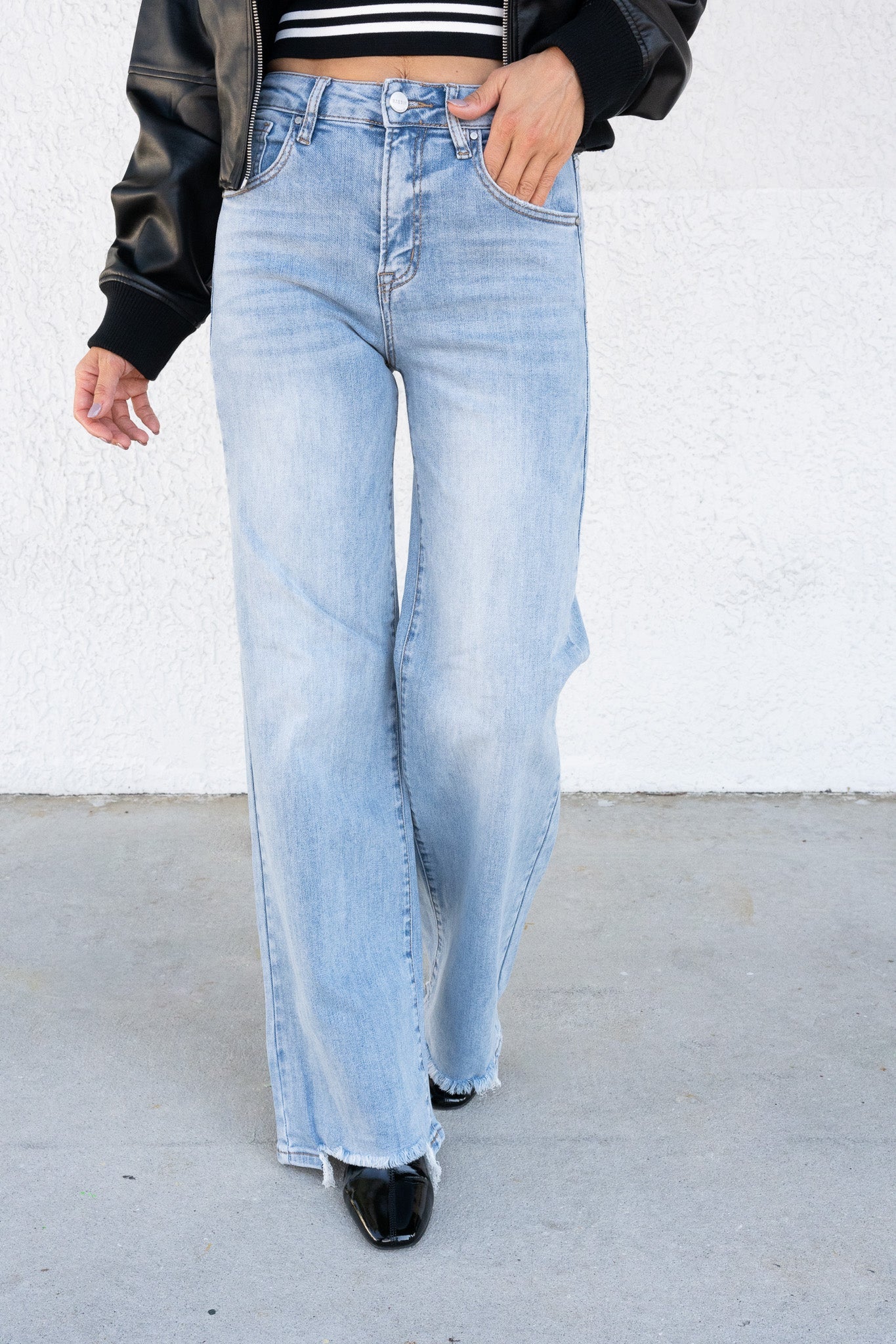 Brooke Jeans By Risen High Rise Wide Leg - Light