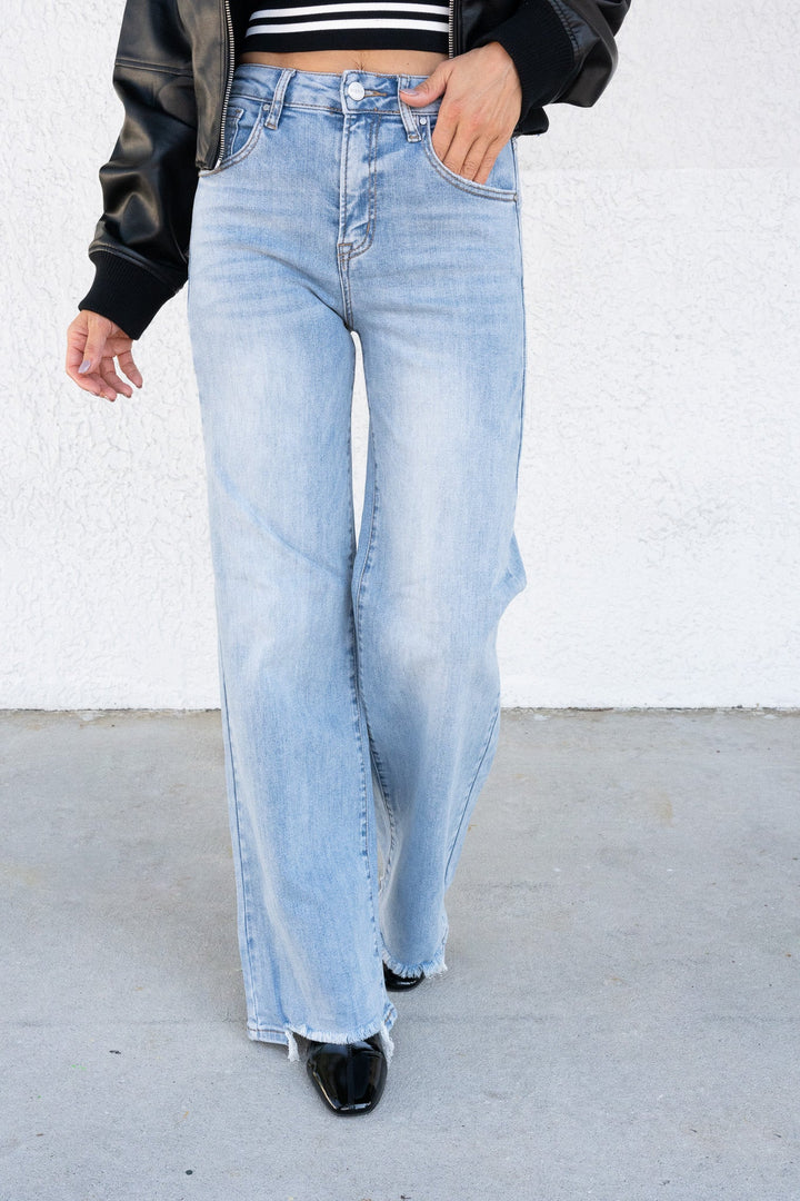 Brooke Jeans By Risen High Rise Wide Leg - Light