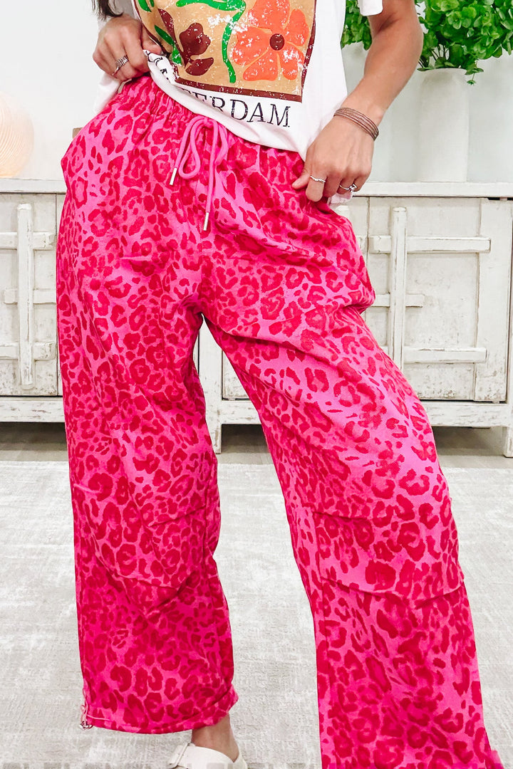Take It In Stride Leopard Pants - Pink Leopard