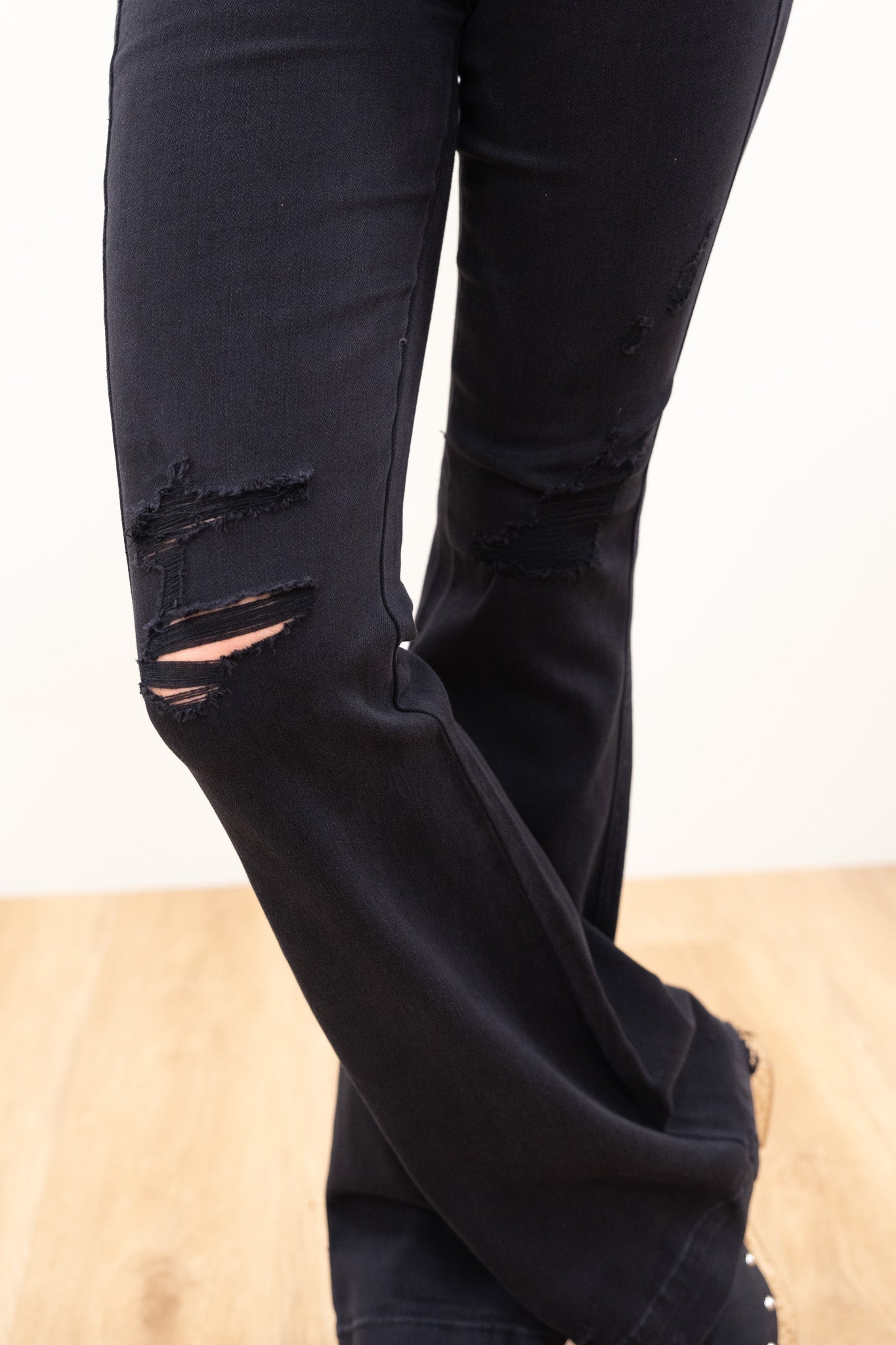 Judy Blue Pretty Little Poison High Rise Tummy Control Destroy Flare Jeans