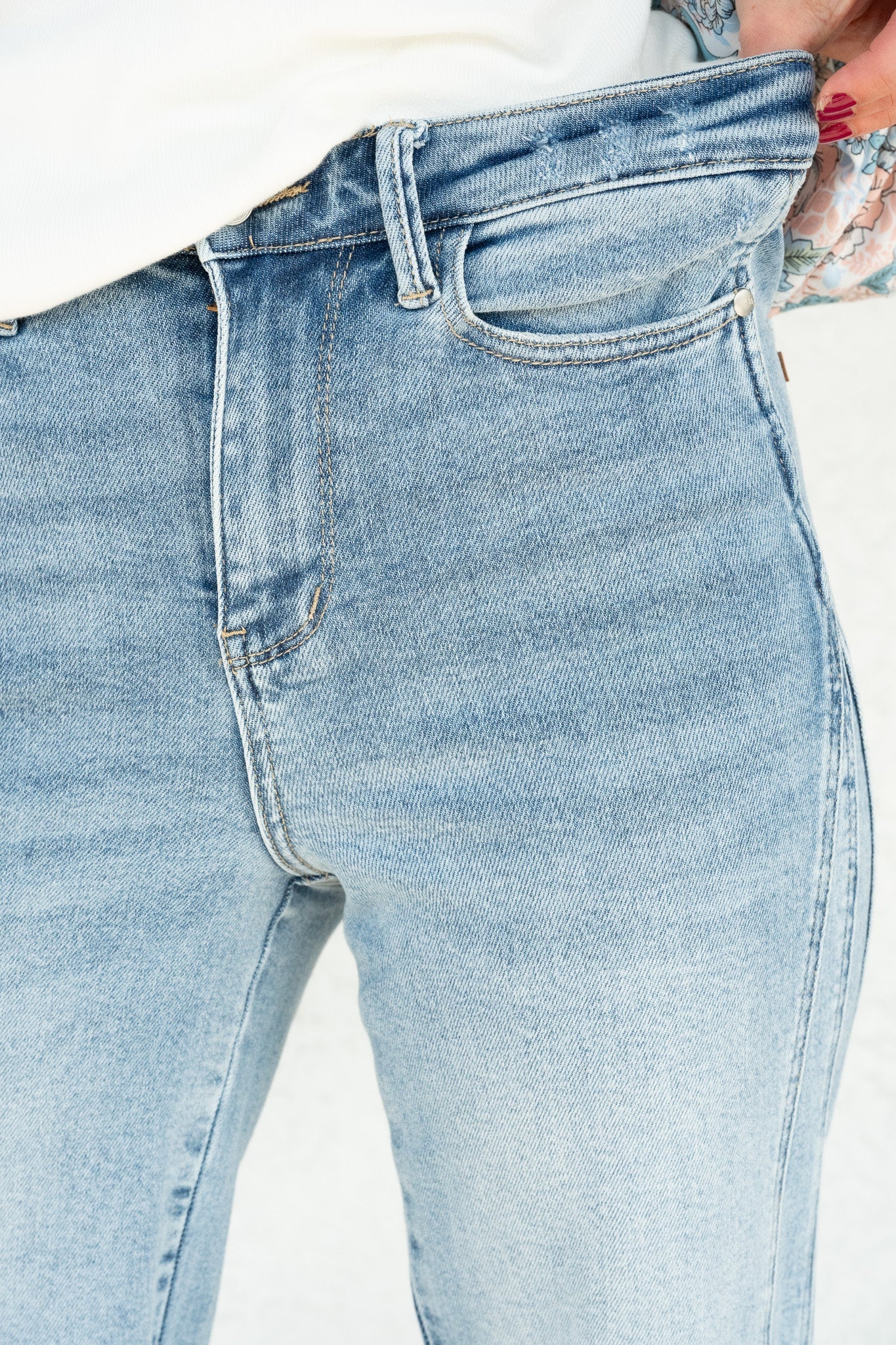 Material Girl By Judy Blue - High Rise Seam Insert Retro Wide Leg Jeans
