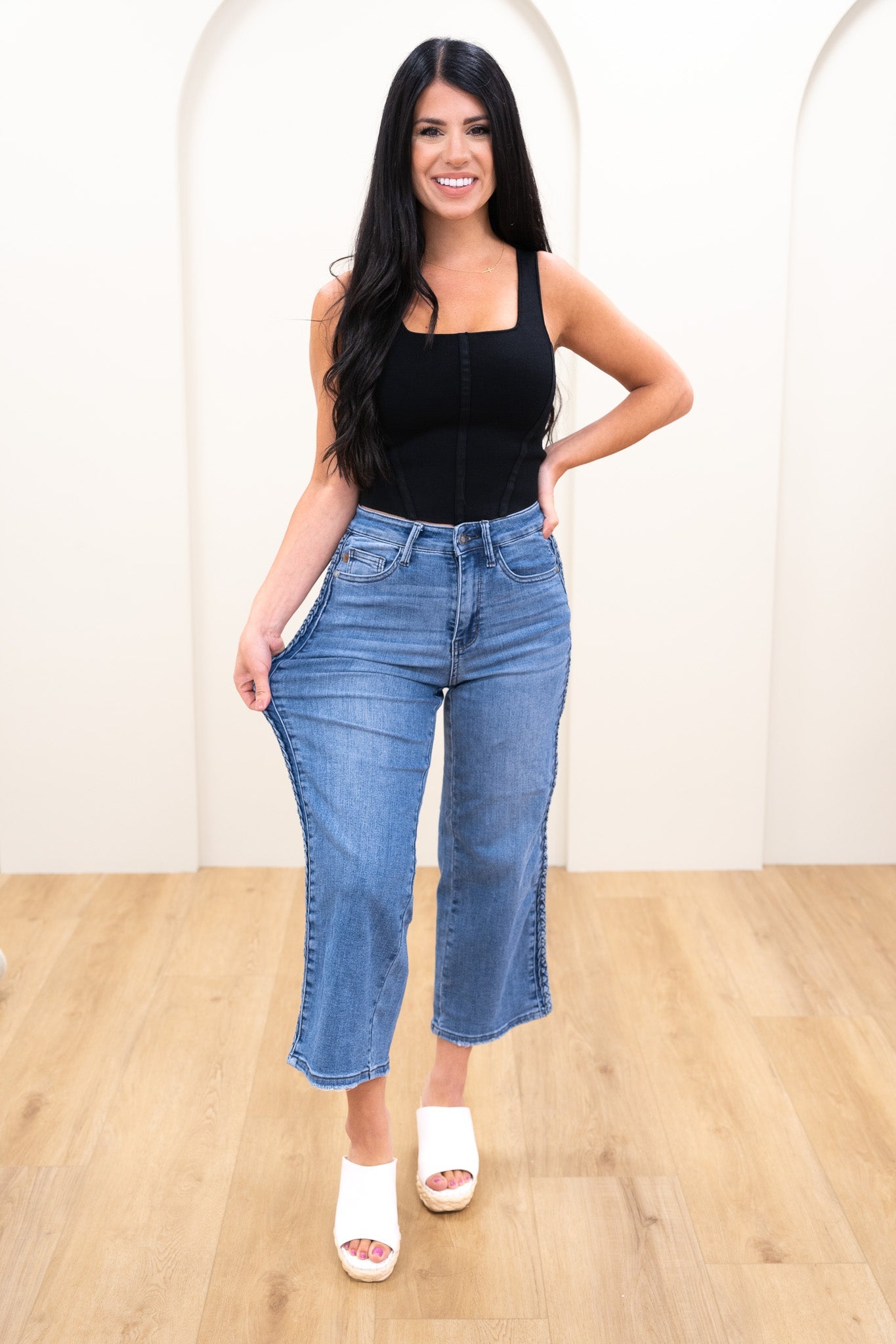 Judy Blue We Belong Together Braided High Rise Jeans