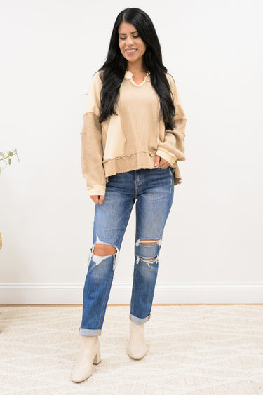 Upgraded By Lovervet - Rolled Cuff Boyfriend Jeans