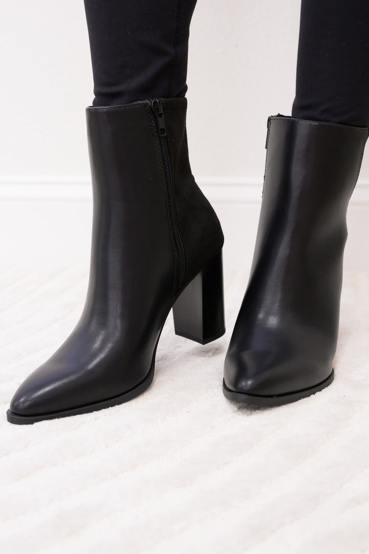 Mover Pointed Toe Ankle Booties - Black