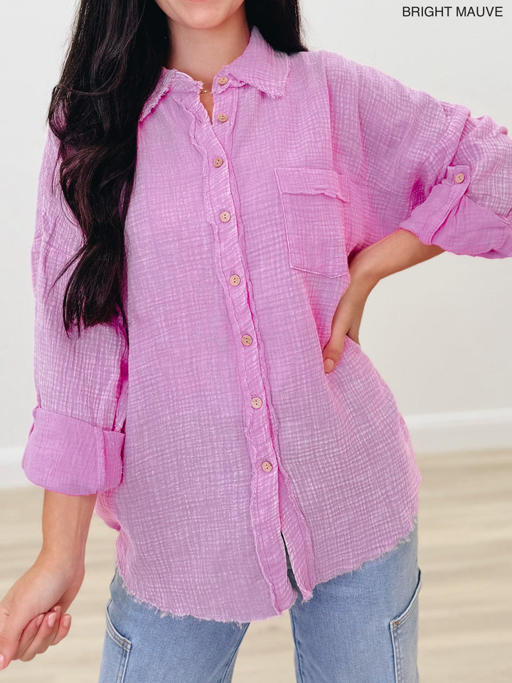 Rocksteady Button Down Top - 6 Colors!