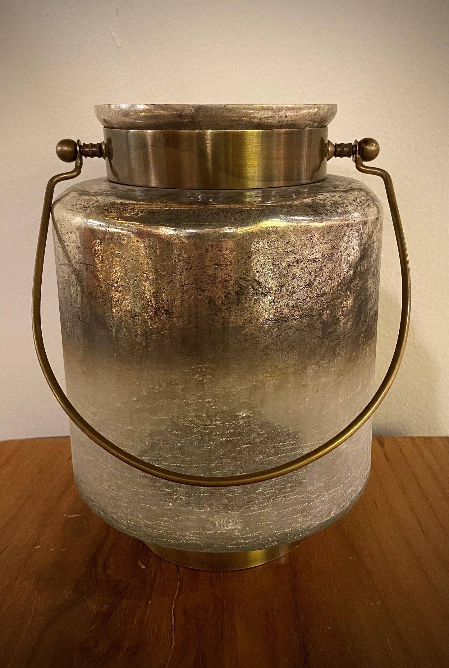 7" x 7" x 9.5" Desert Sands Lantern With Metal Handle