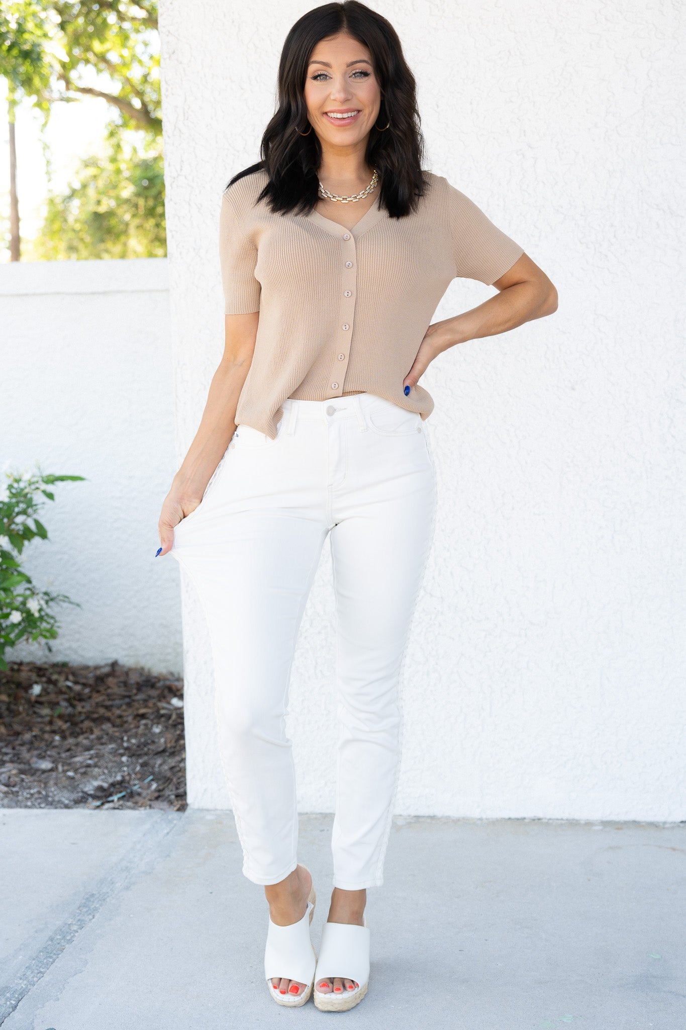 Judy Blue The Way You Move Mid Rise Braided Relaxed Jeans *JB
