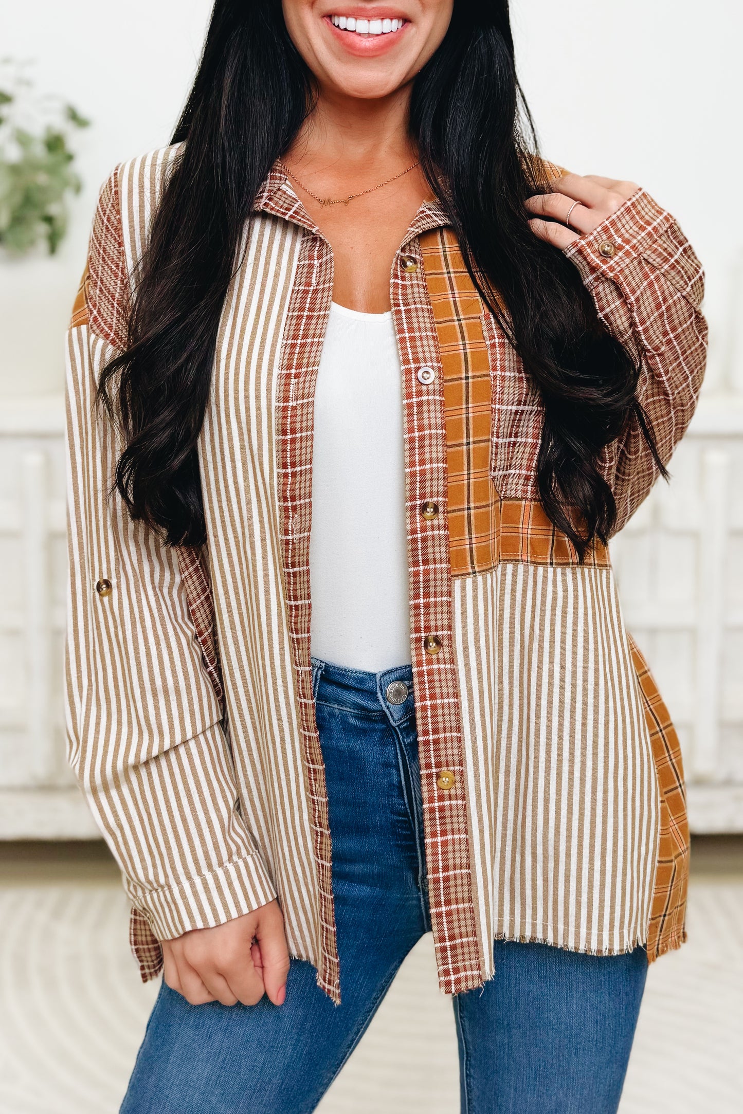 The Mix Is It Button Down Top