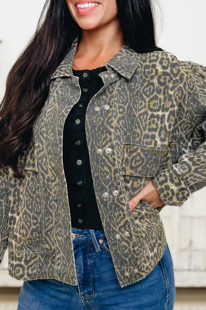 Mountain Top Views Leopard Jacket