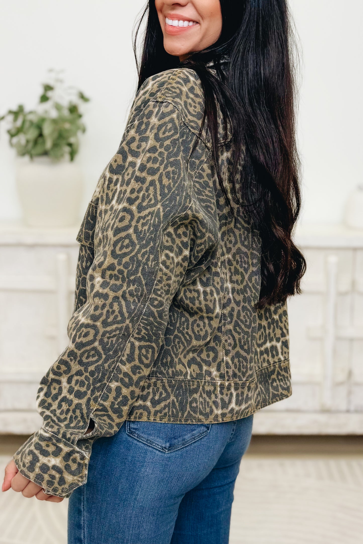 Mountain Top Views Leopard Jacket