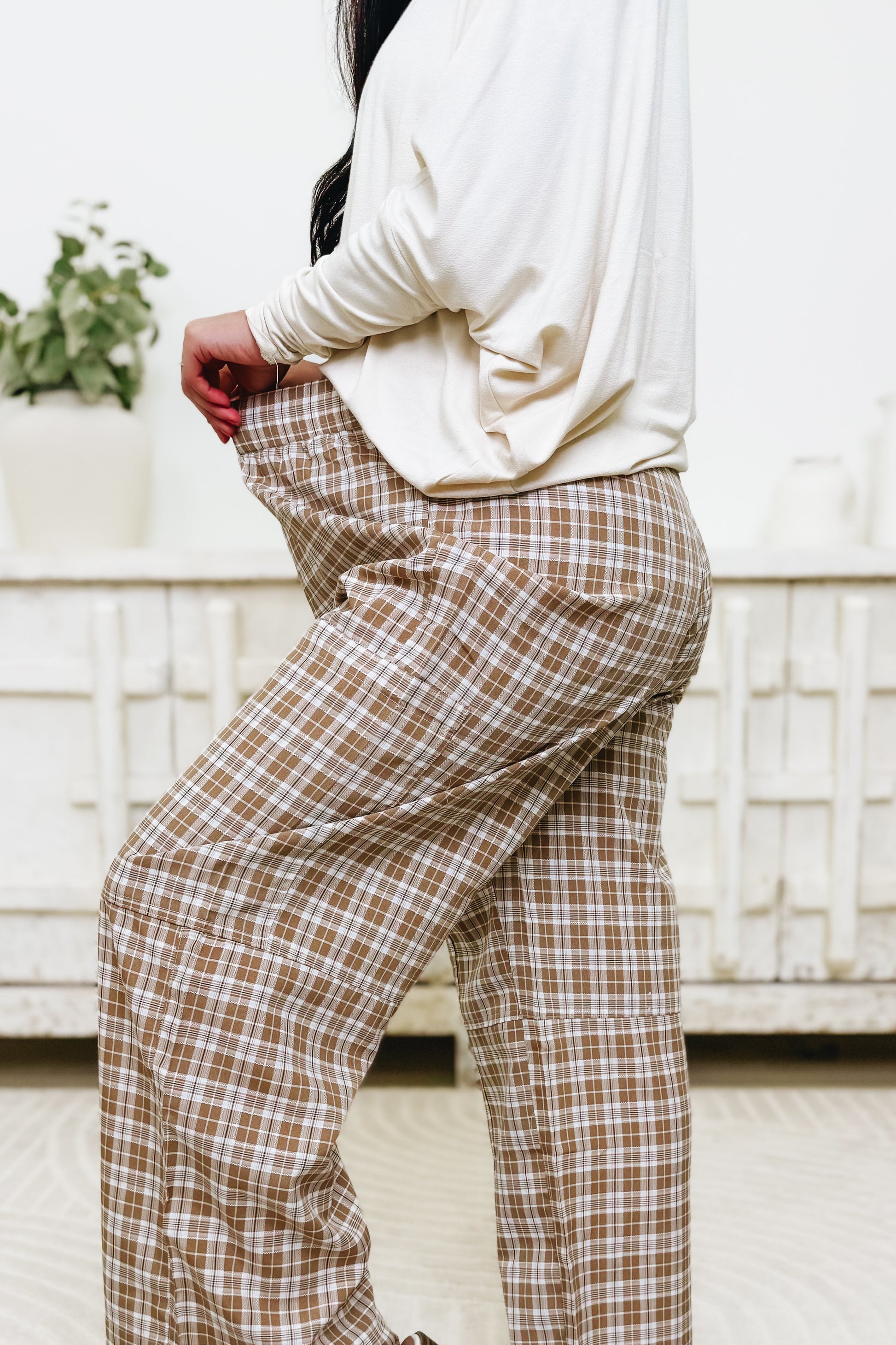 On The Move Checkered Plaid Pants - 2 Colors!