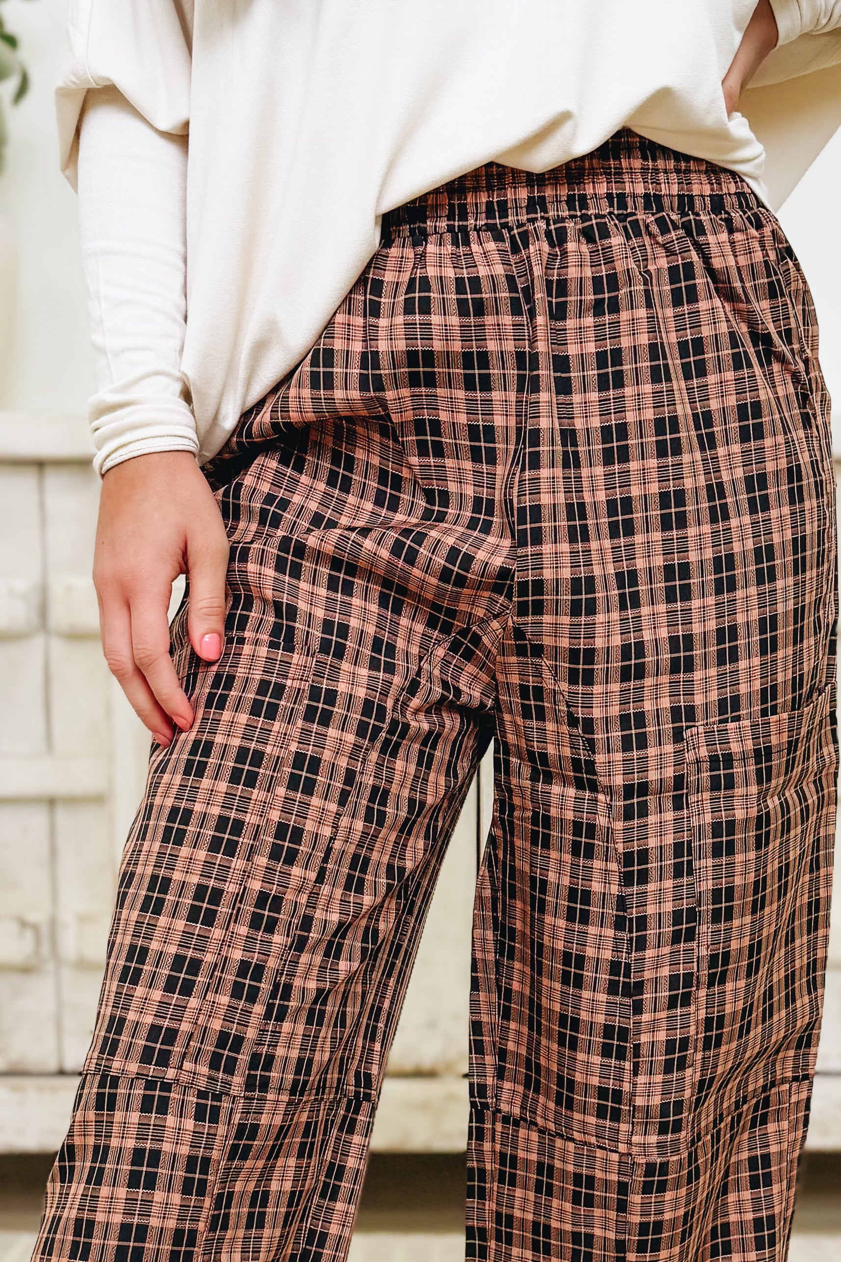 On The Move Checkered Plaid Pants - 2 Colors!
