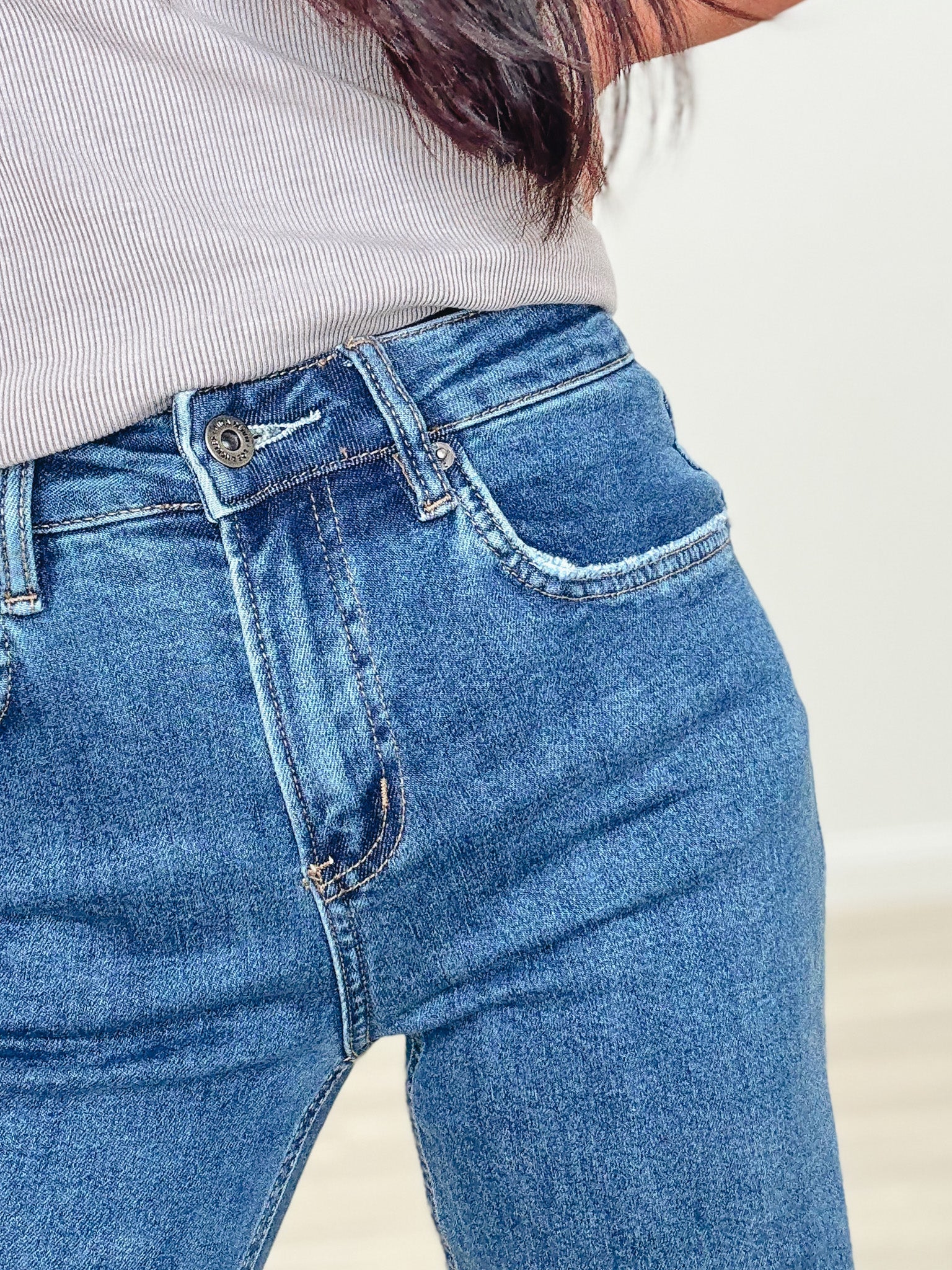 She's A Real One By Mica - High Rise Loose Fit Straight Jeans - Real Indigo