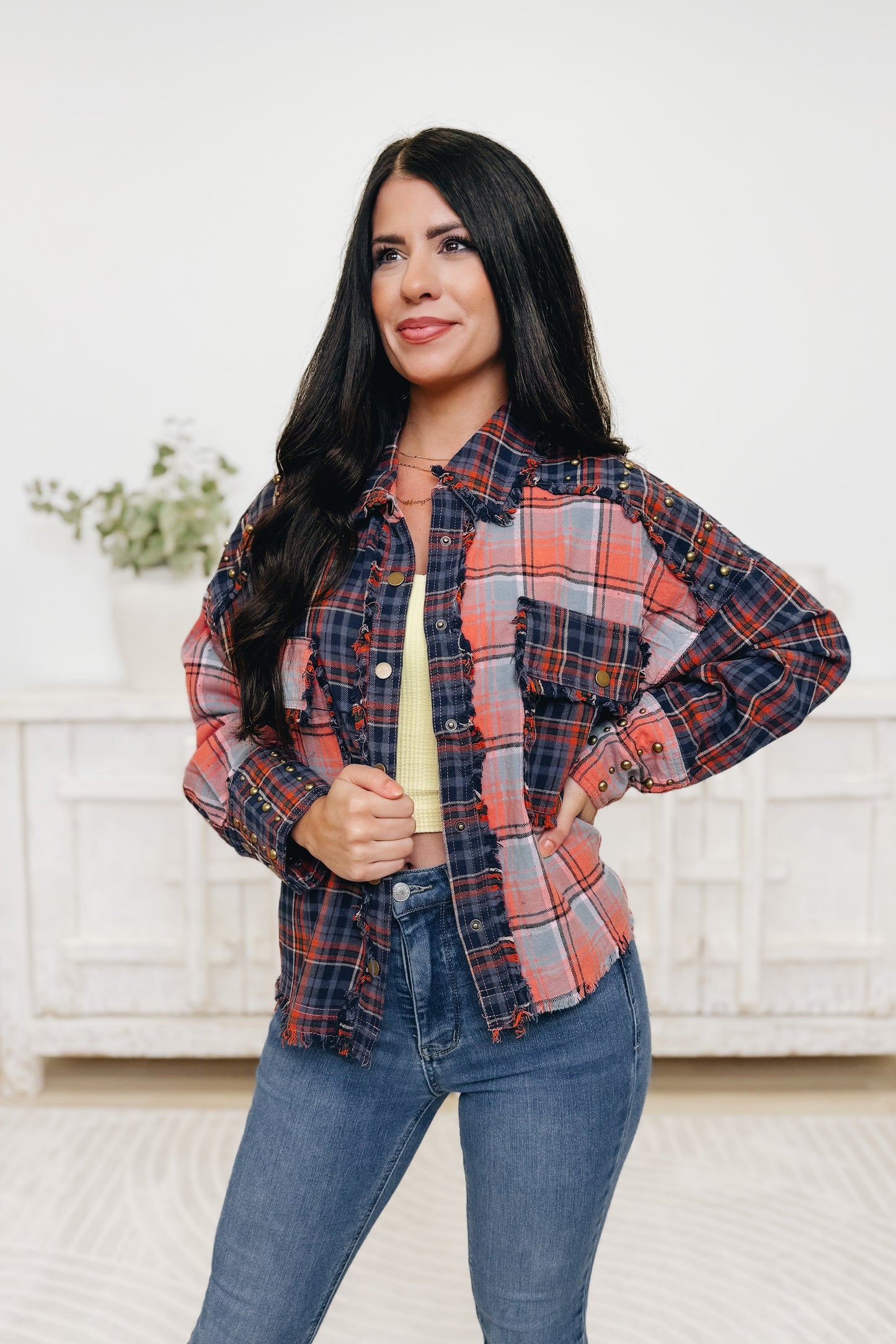 Mix & Patch Button Down Top