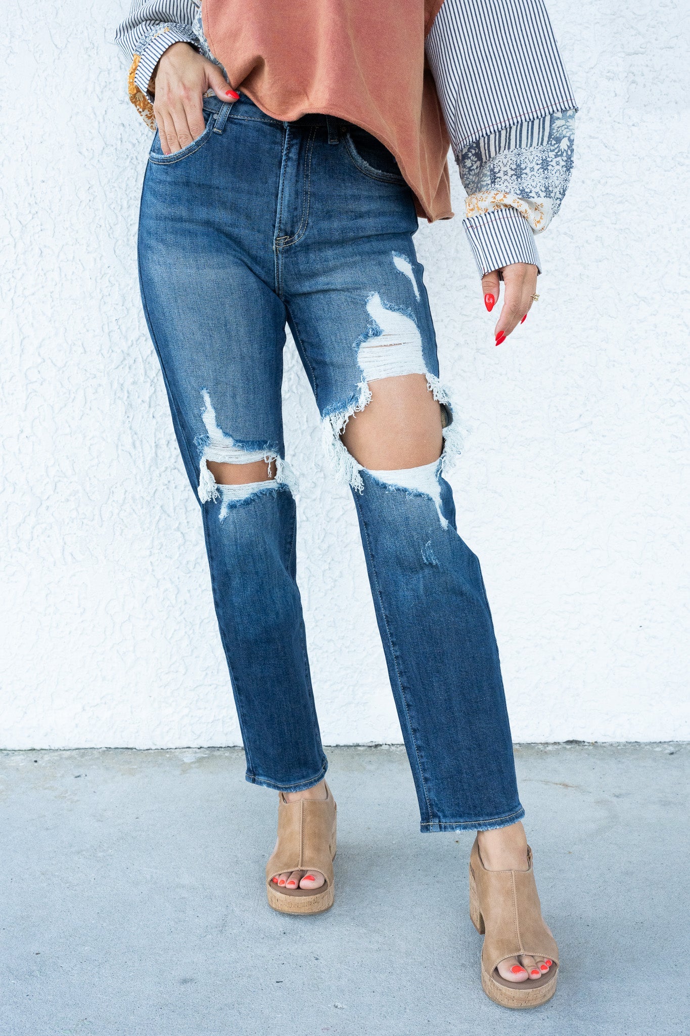 Risen Cali Girl Slim Straight Jeans - Dark