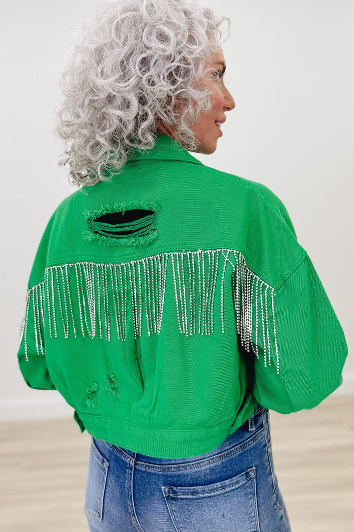 Southern Strut Rhinestone Denim Jacket