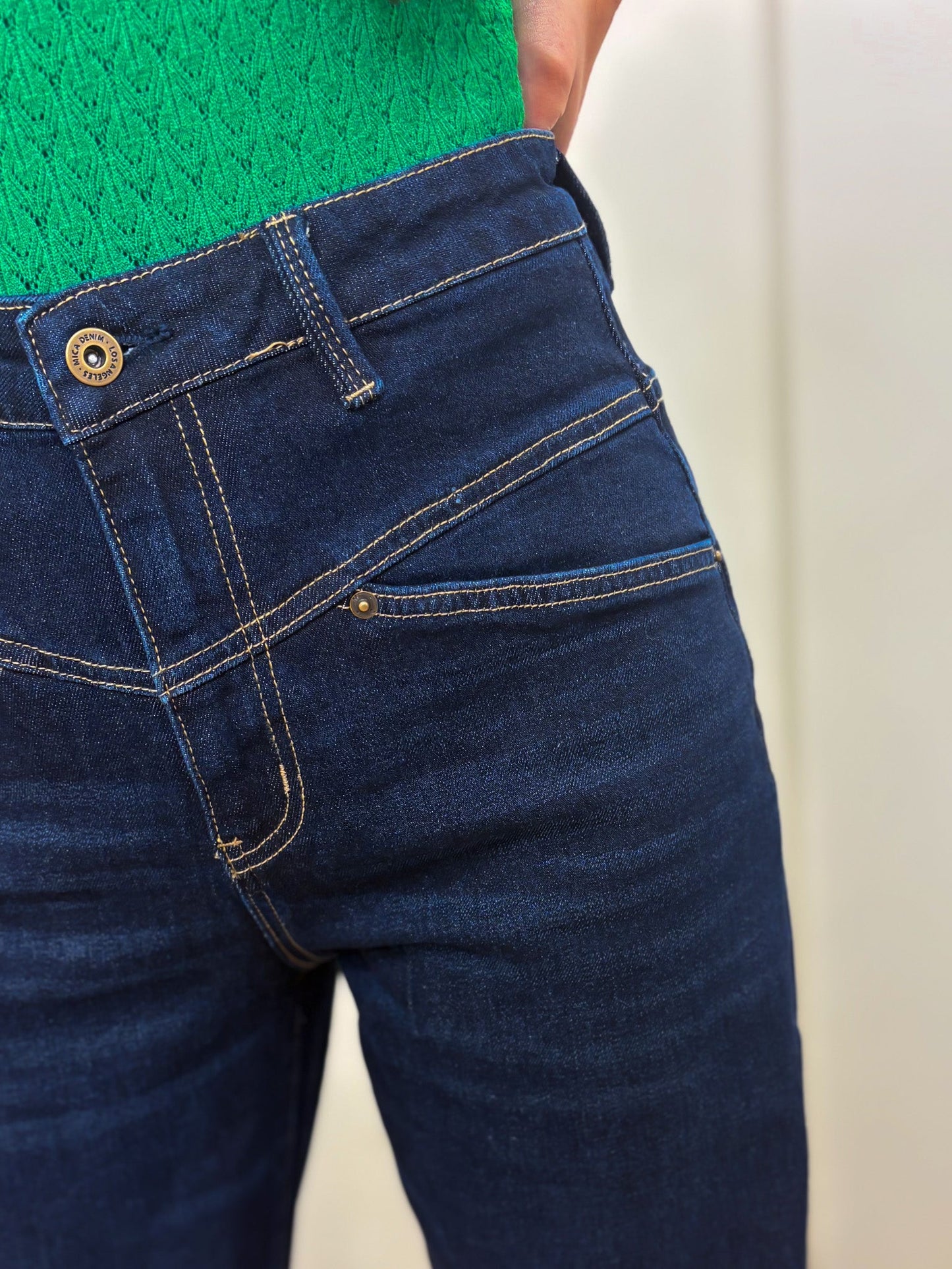 The Real Deal By Mica - High Rise Wide Leg Yoke Jeans