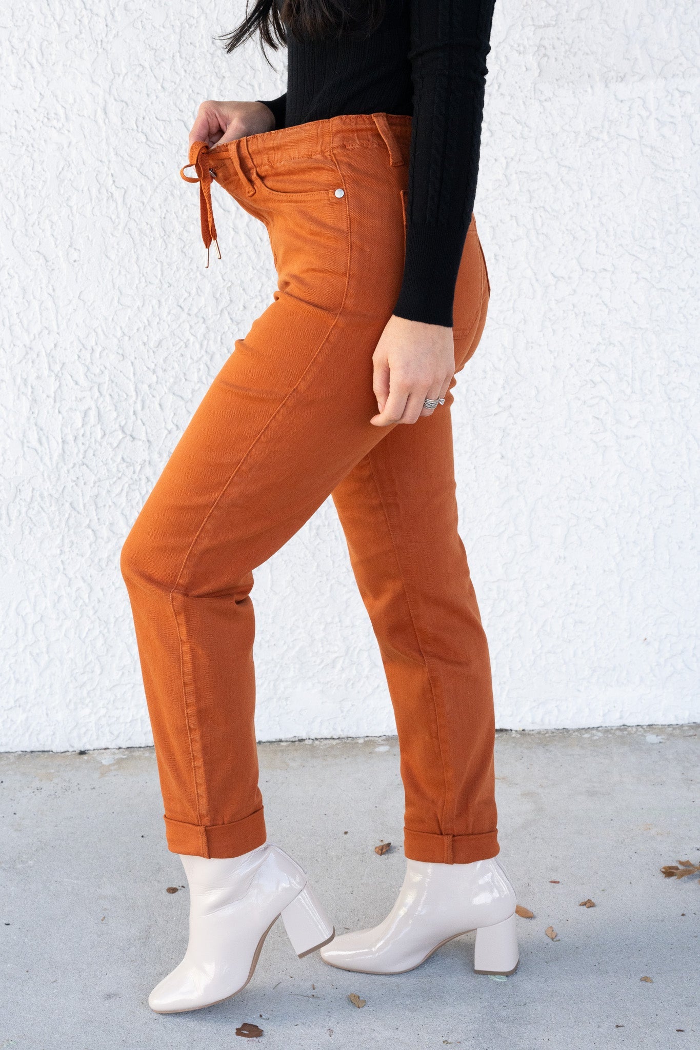 Icing On The Cake By Judy Blue - Auburn Orange Double Cuff Joggers