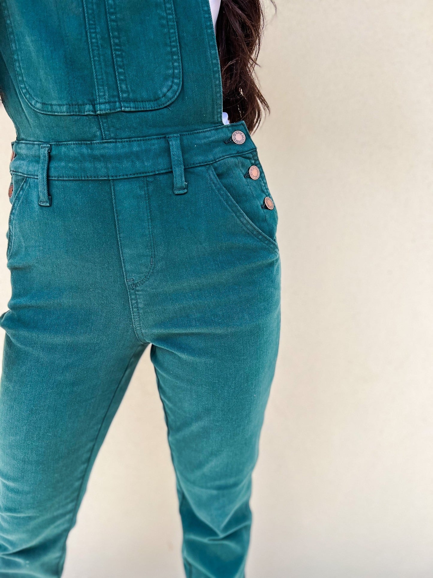 Judy Blue Work It Overalls - Teal