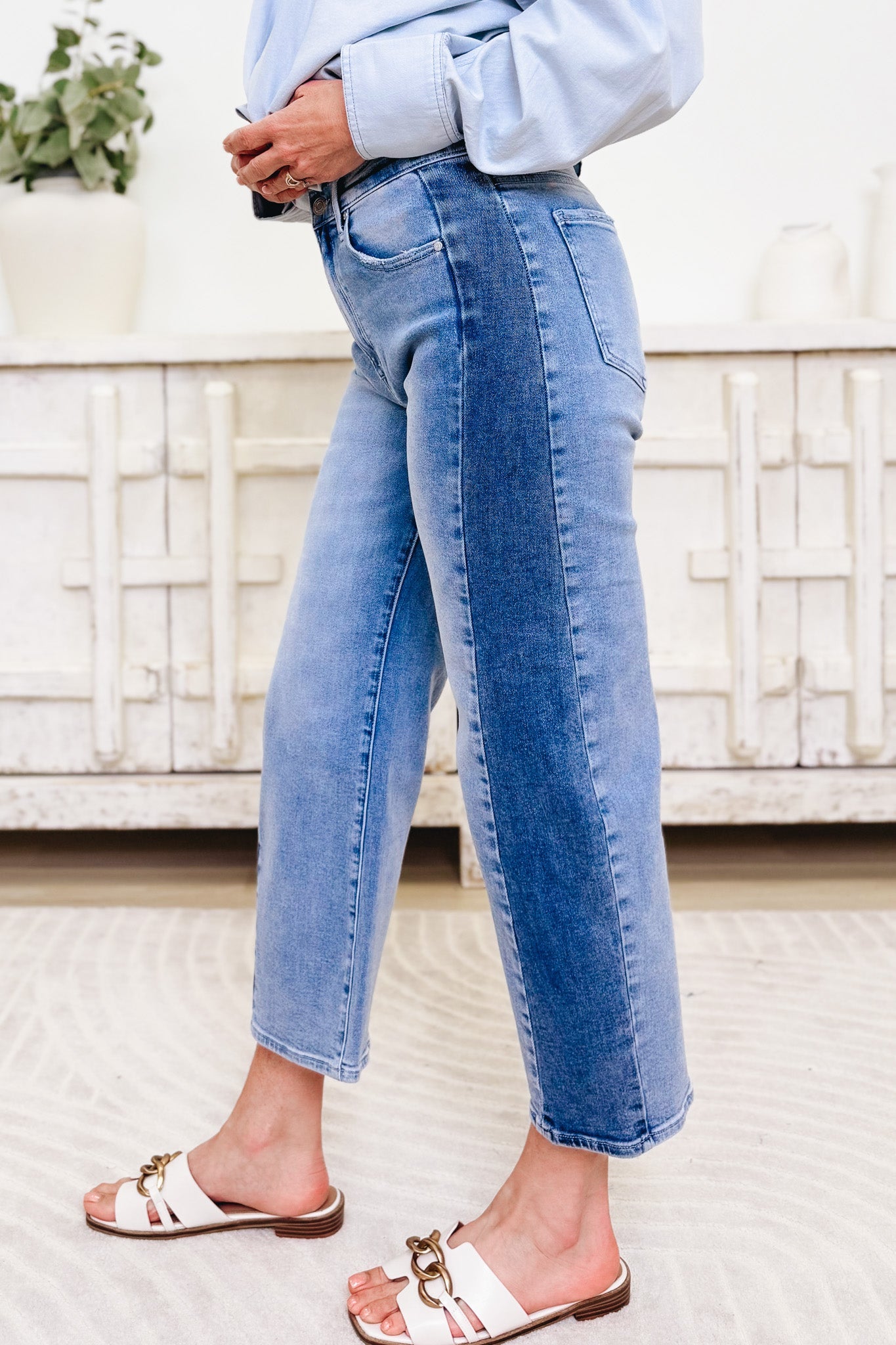 Always By My Side By Anniewear - Two Tone Barrel Jeans - 2 Colors!