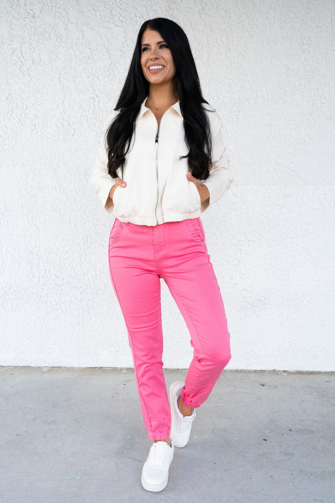 Risen Top Gun Jogger Jeans - Hot Pink