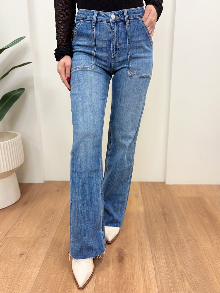 On The Rise By Mica - High Rise Wide Leg Jeans