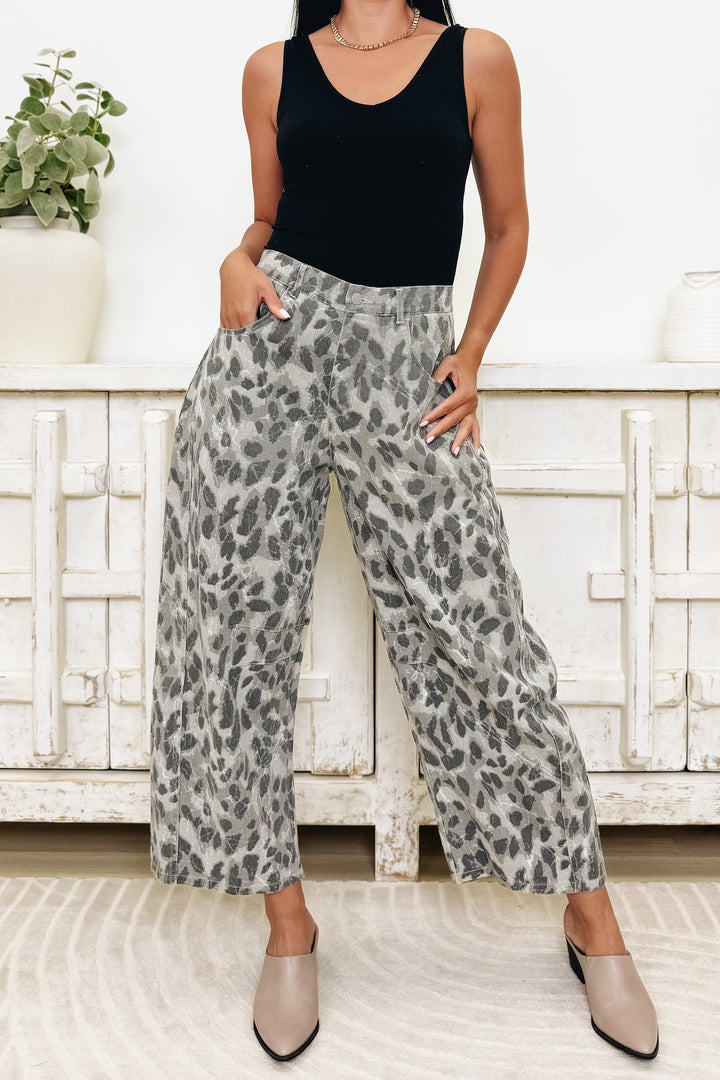 Covering Ground Leopard Pants - Taupe