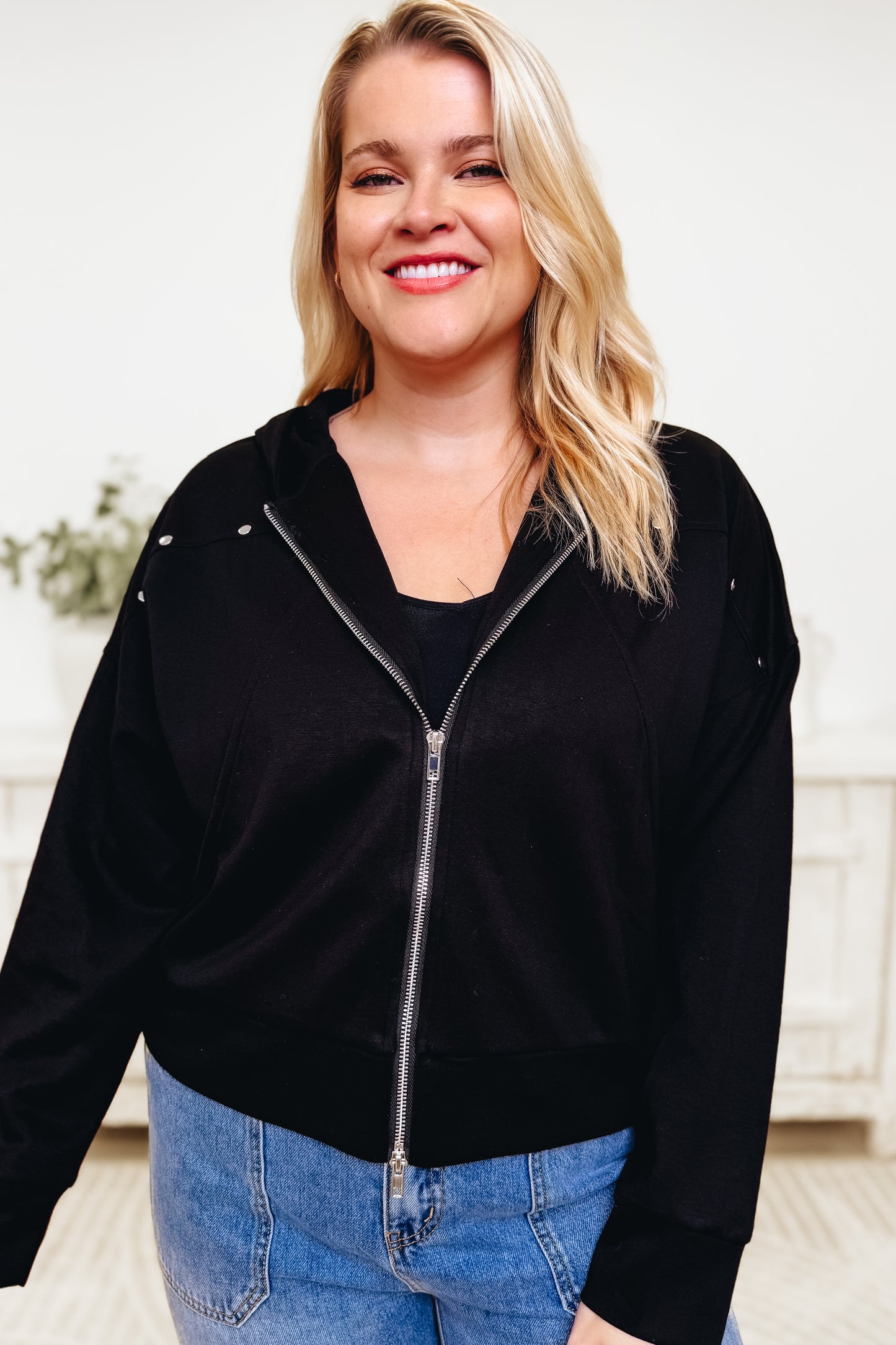 Edge & Elegance Hooded Top - 2 Colors!