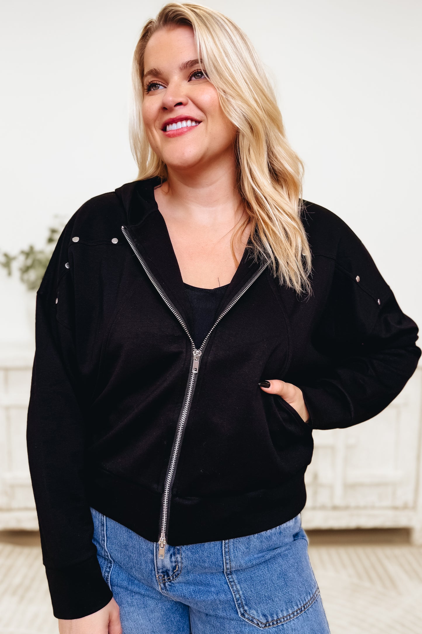 Edge & Elegance Hooded Top - 2 Colors!