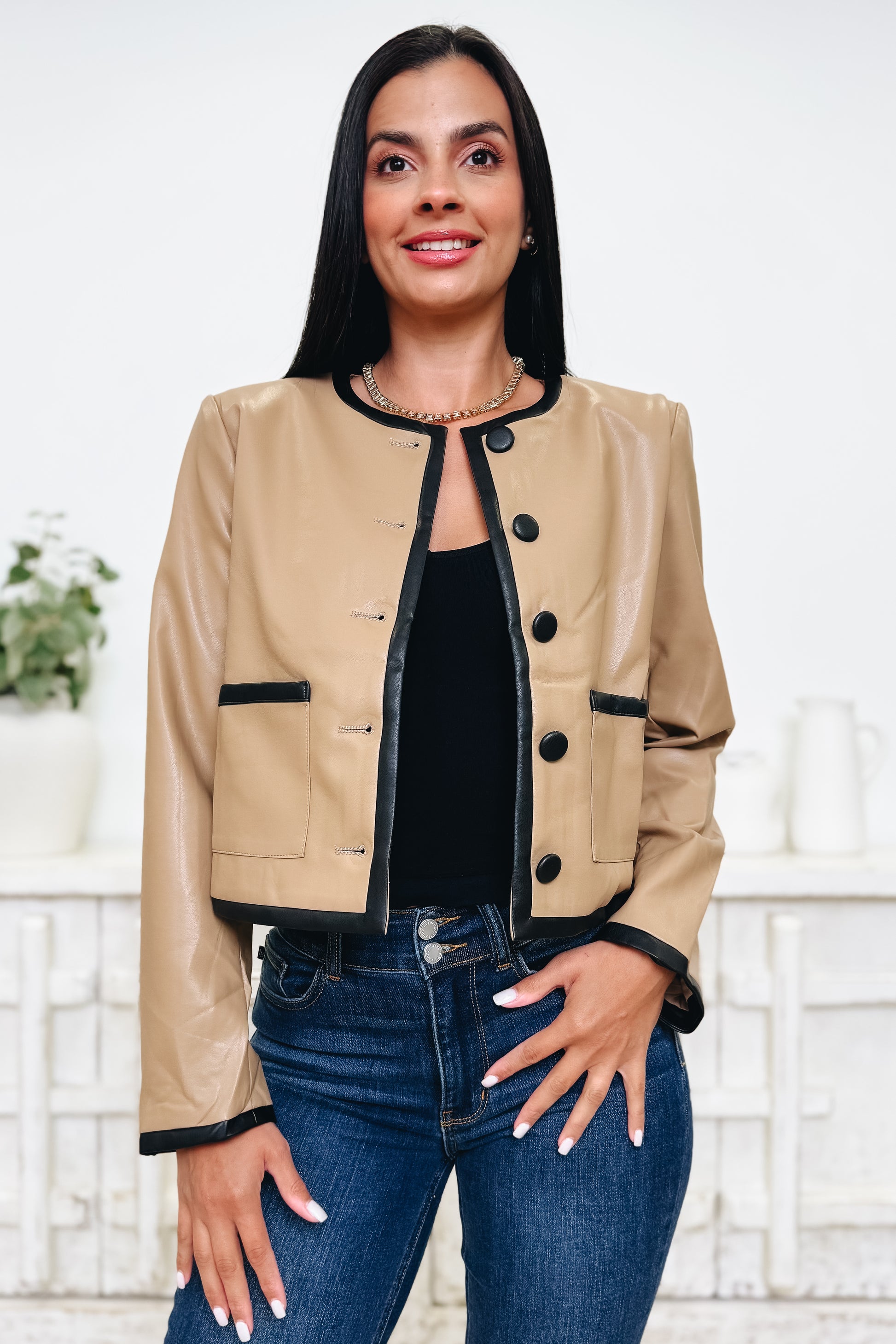 Friend & Faux Leather Jacket