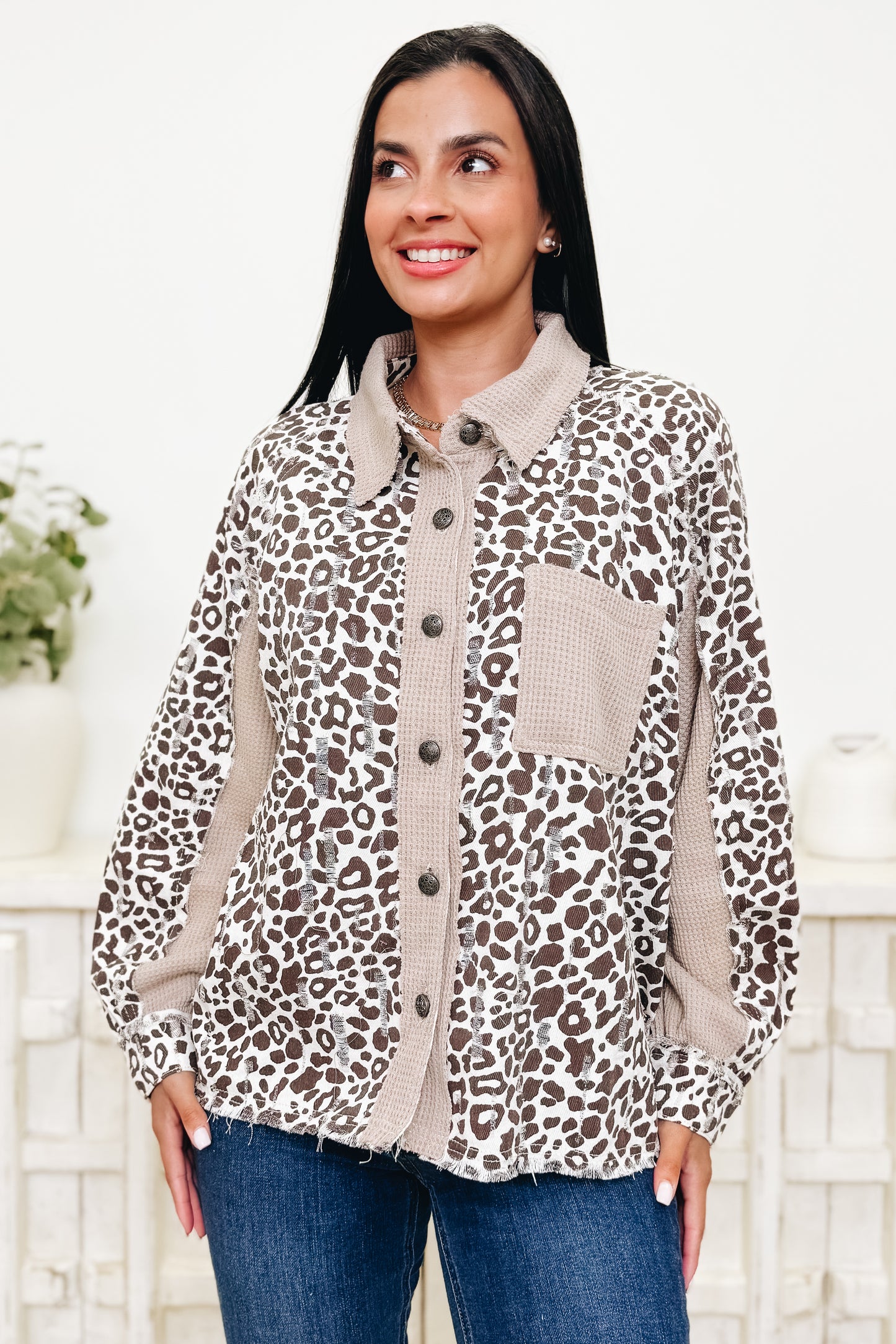 Hidden Perspective Leopard Top- 2 Colors