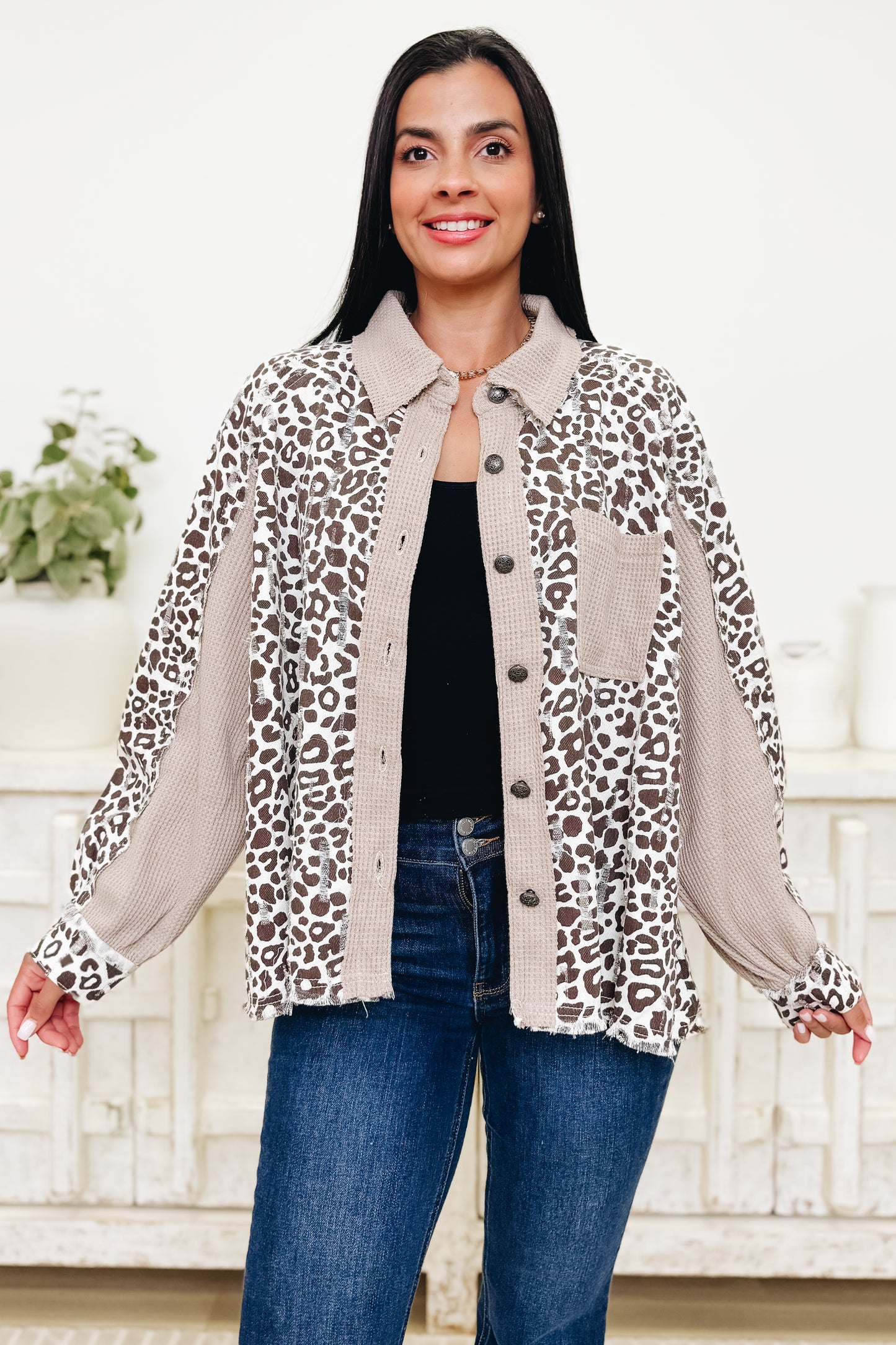 Hidden Perspective Leopard Top- 2 Colors