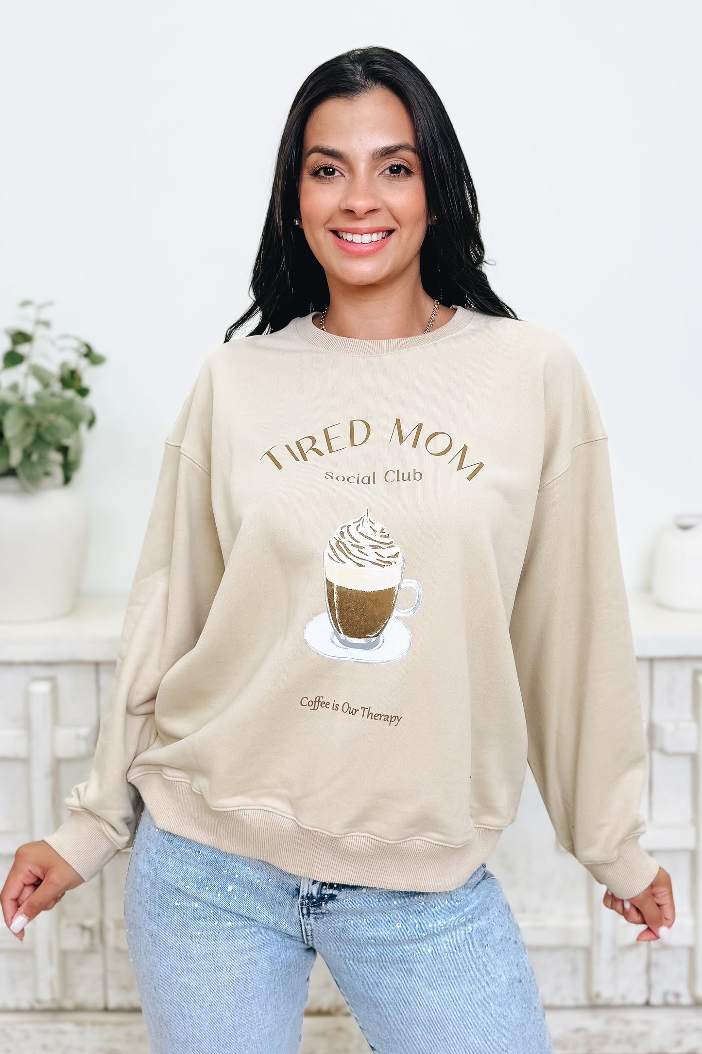 Tired Mom Graphic Sweatshirt