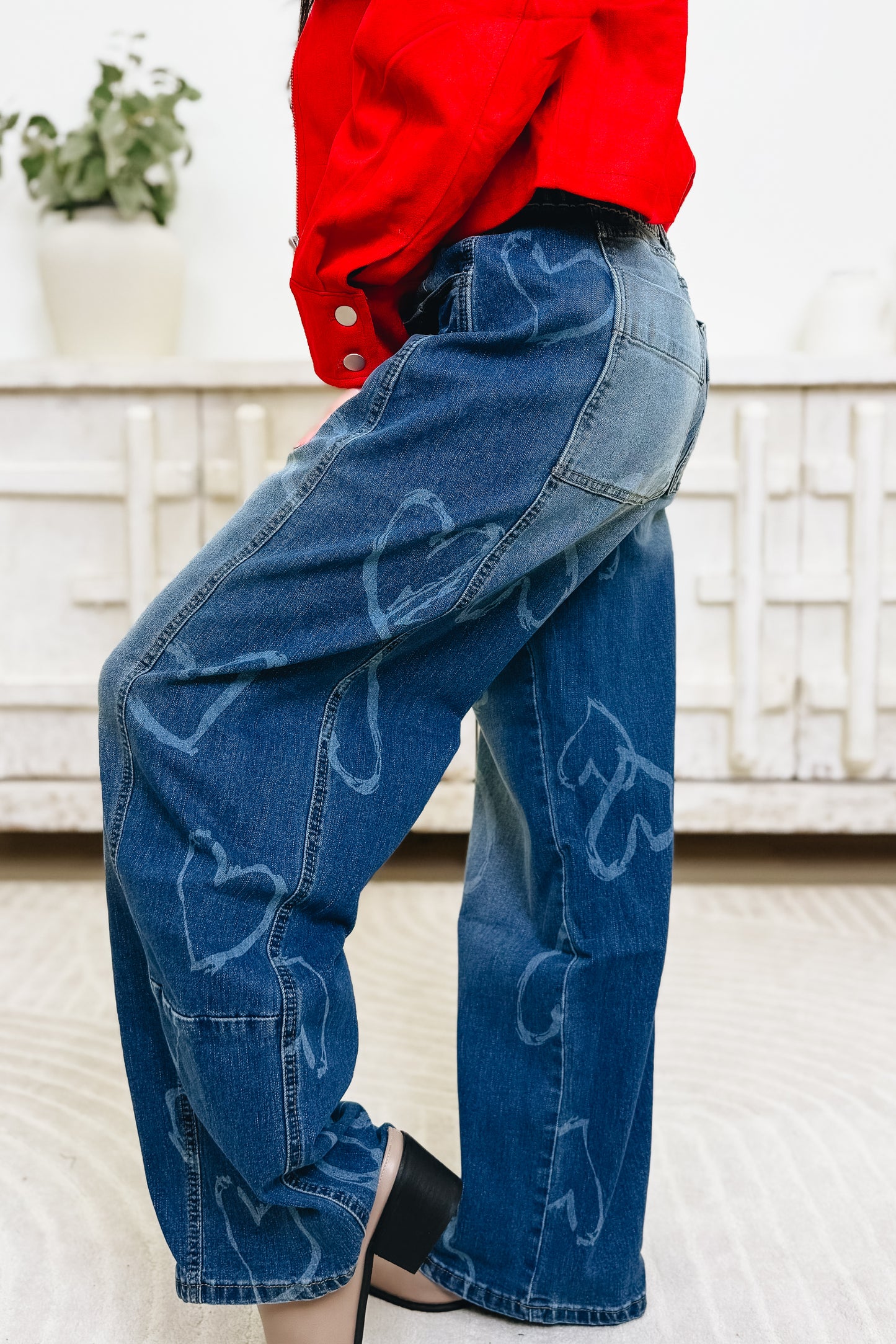 Playful Heart Jeans - Denim