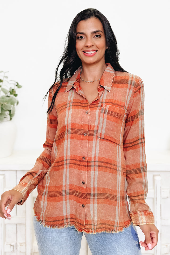 The Rustic Retreat Button Down Top - 2 Colors!