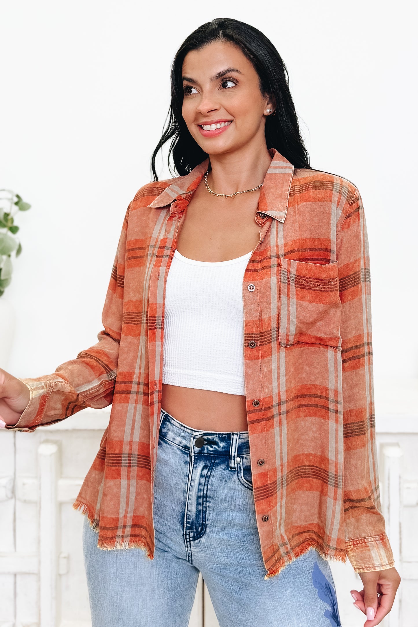 The Rustic Retreat Button Down Top - 2 Colors!