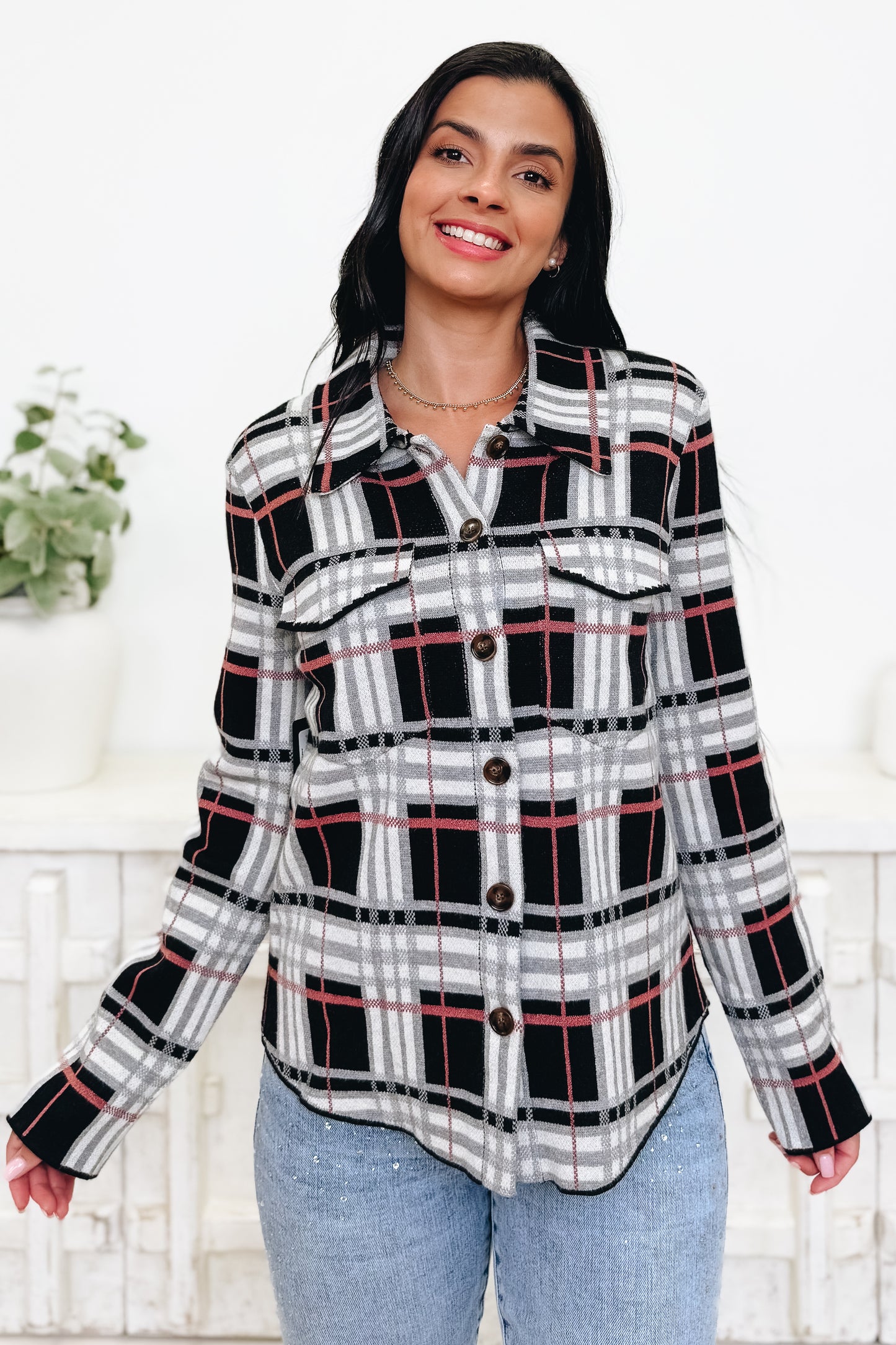 The Statement Check Sweater Jacket - 3 Colors!
