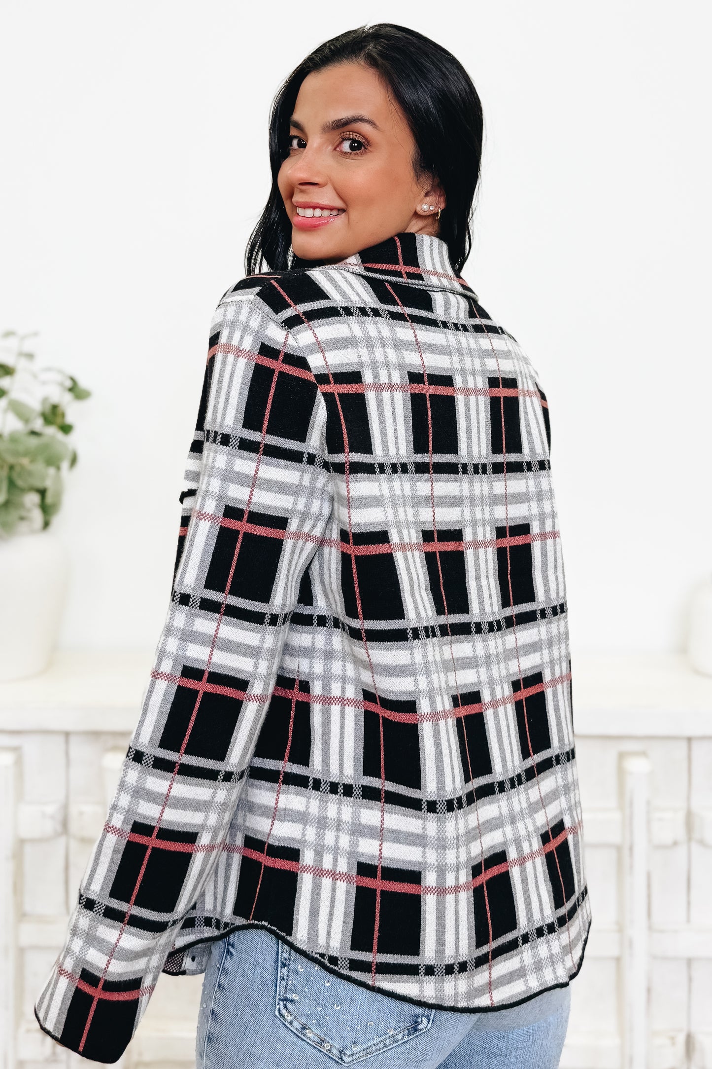 The Statement Check Sweater Jacket - 3 Colors!
