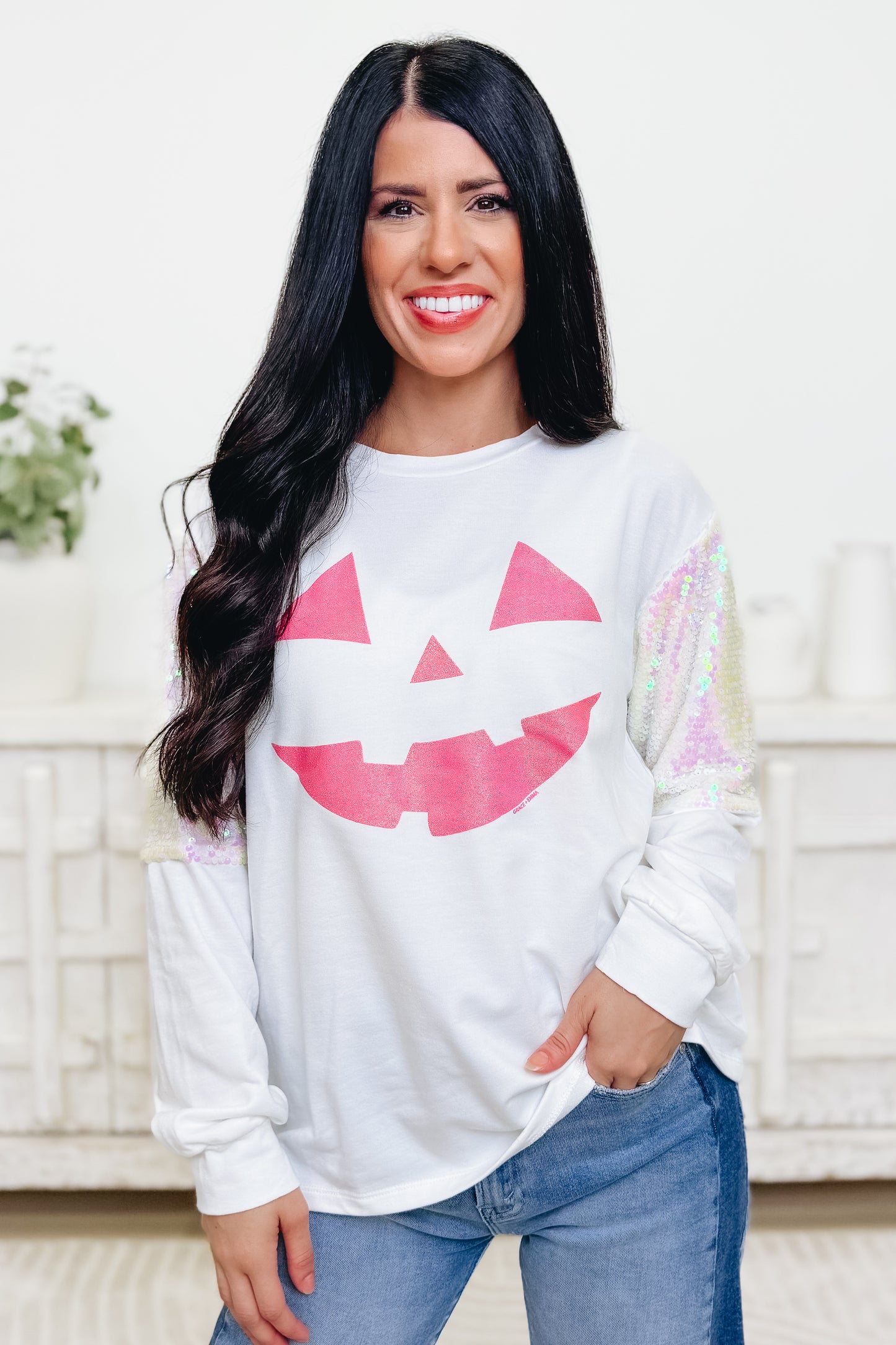 Haunted Spark Jack O' Lantern Graphic Sweatshirt