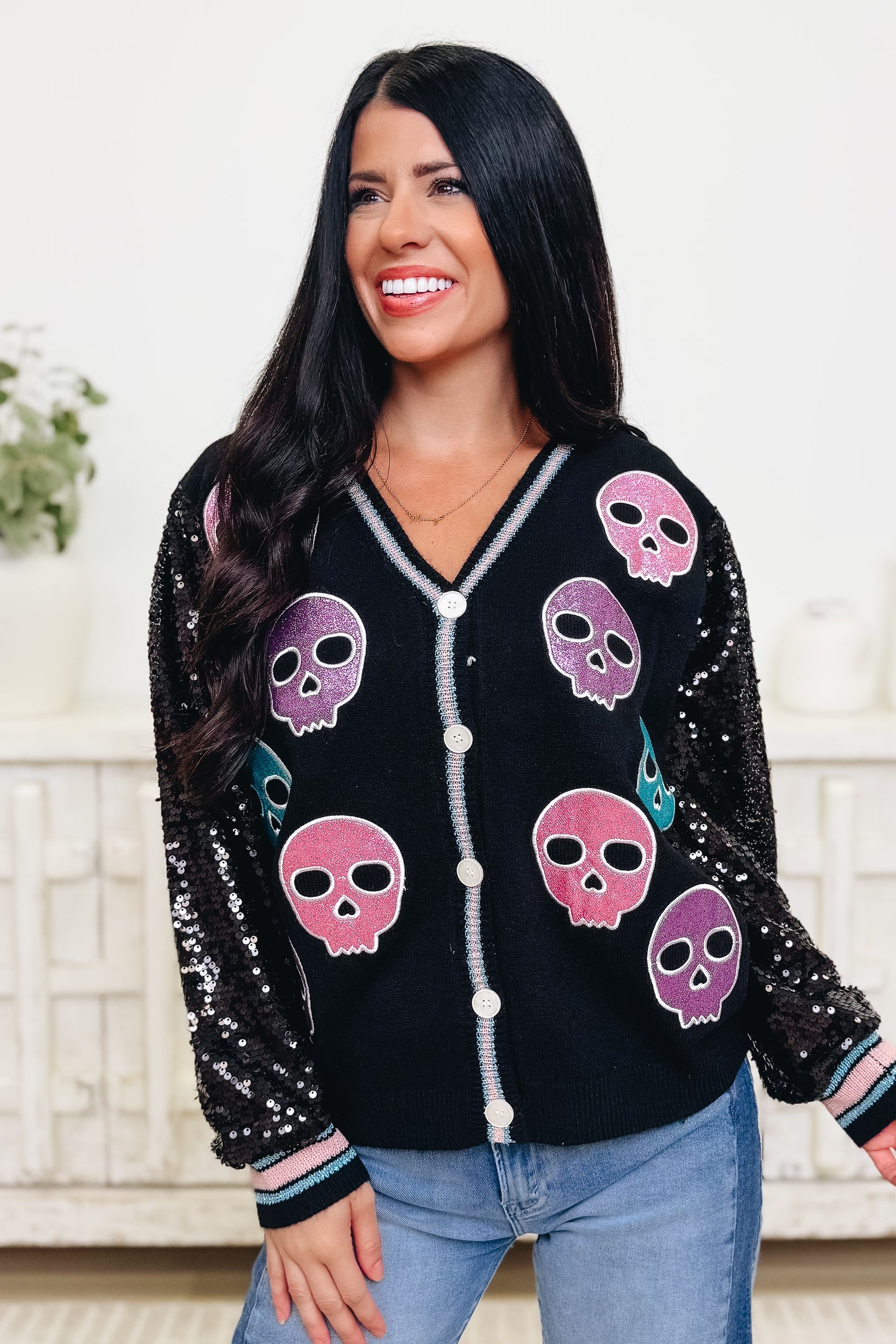 Bone To The Bone Skull Cardigan