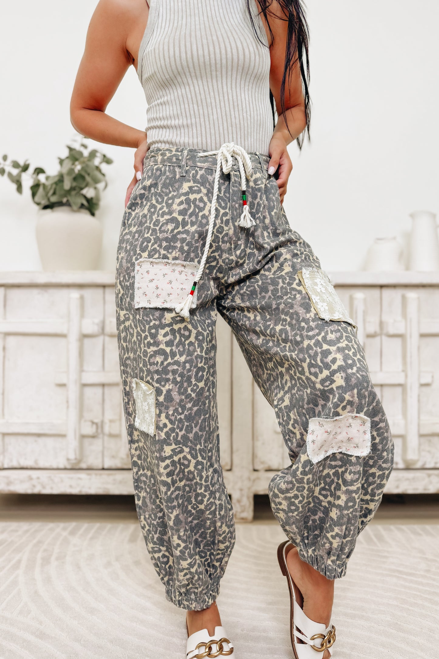 Take The Leap Leopard Pants - Tan Leopard