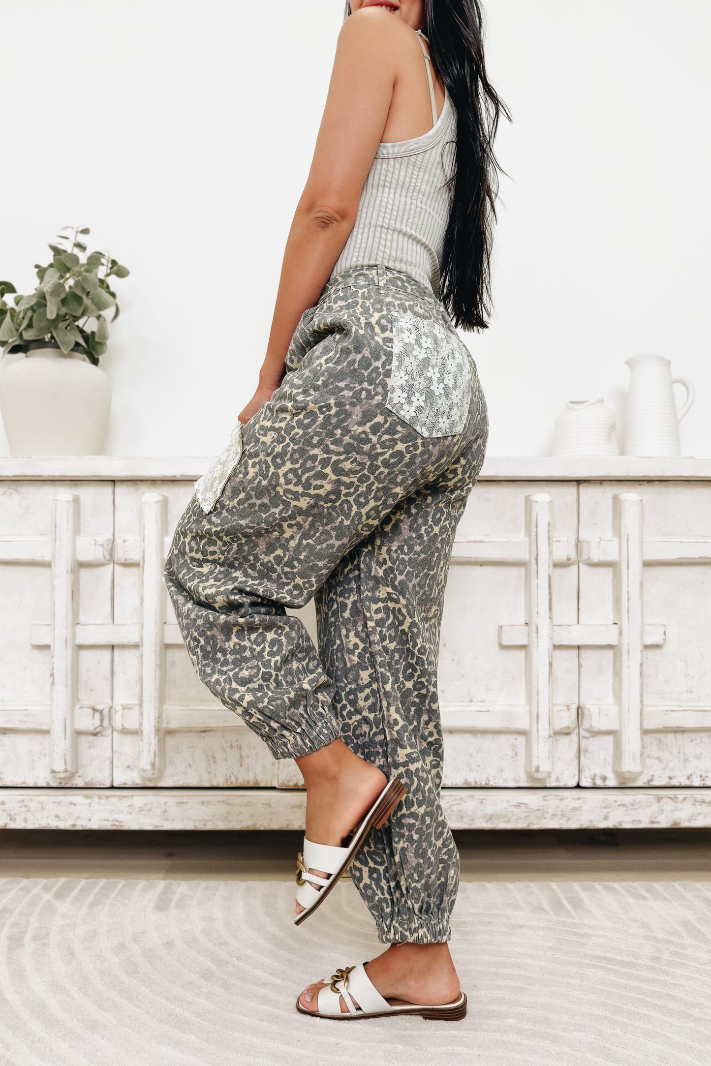 Take The Leap Leopard Pants - Tan Leopard