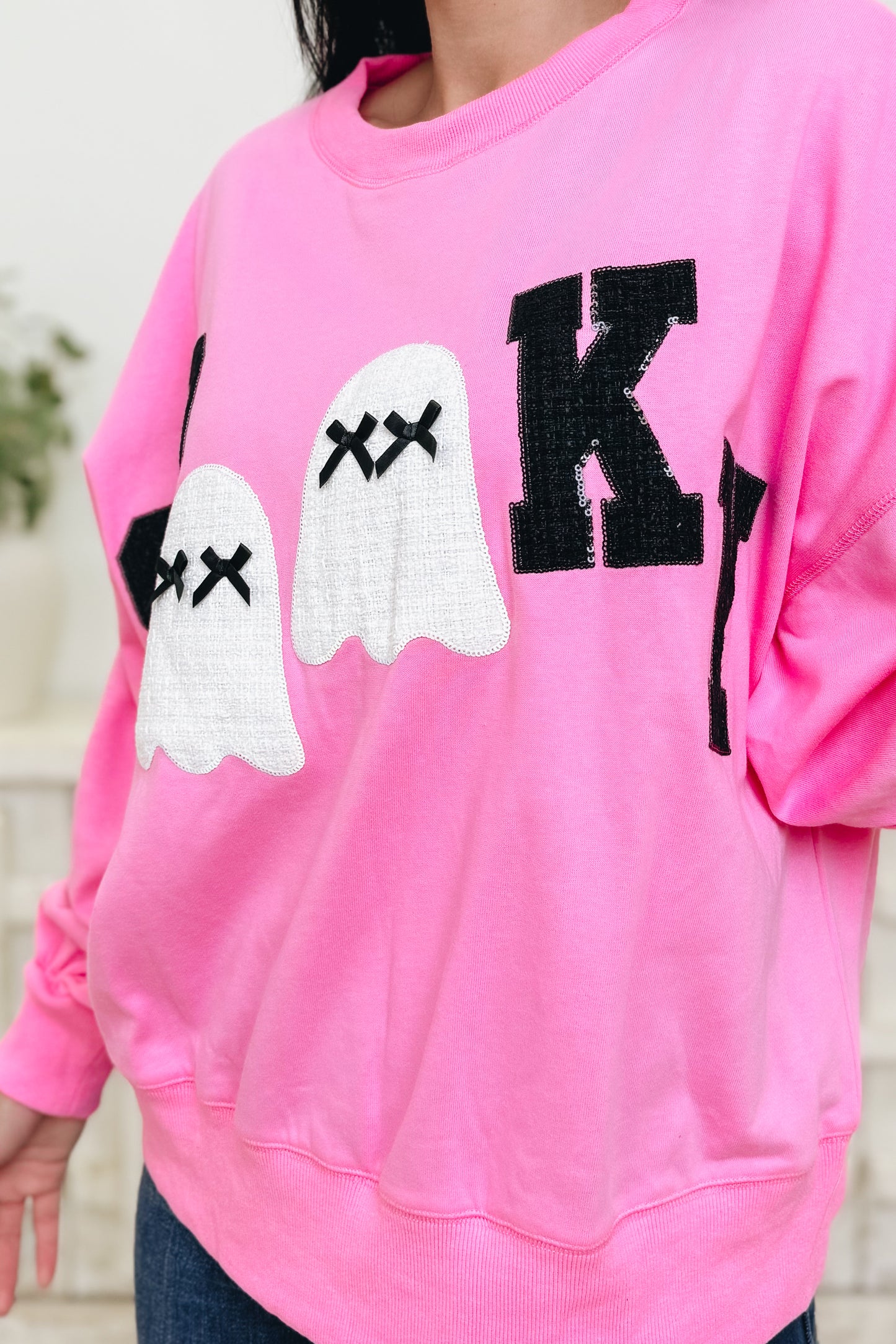 Spooky Night Ghost Pullover Top