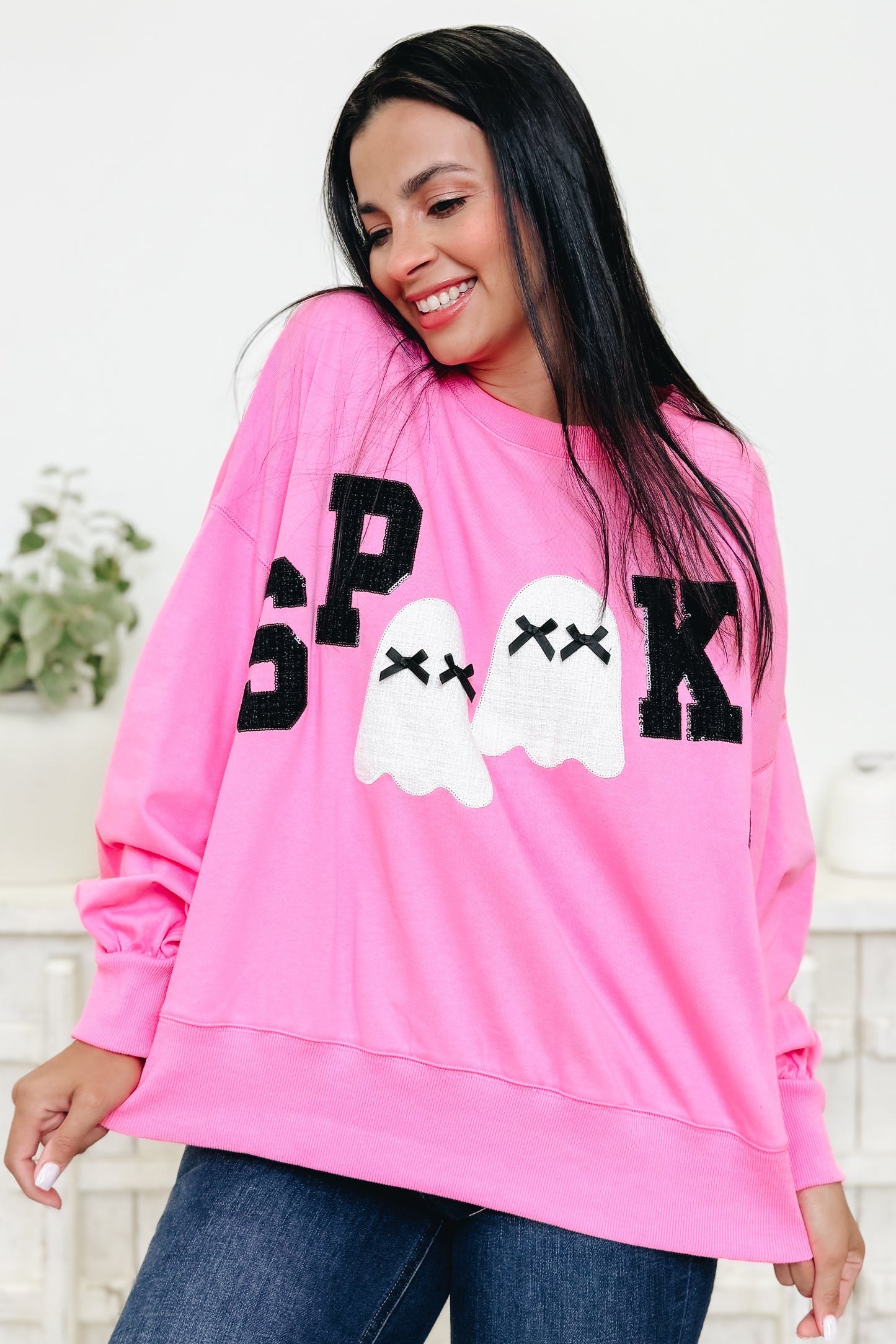 Spooky Night Ghost Pullover Top