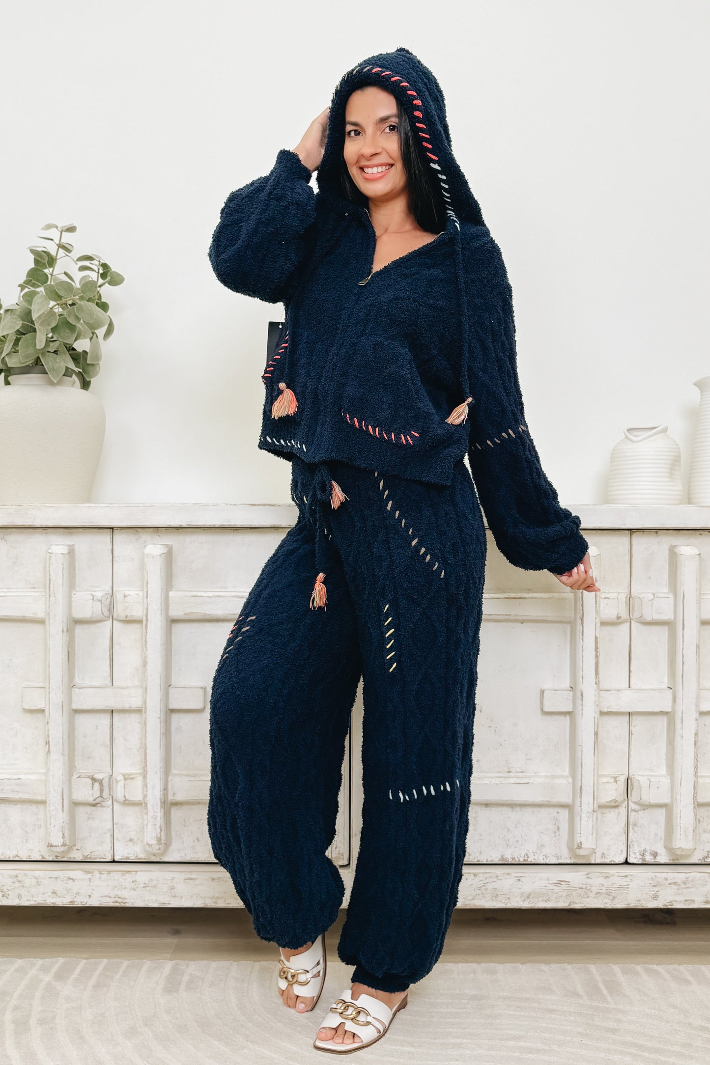 Wild Blue Yonder Crochet Pants - Indigo